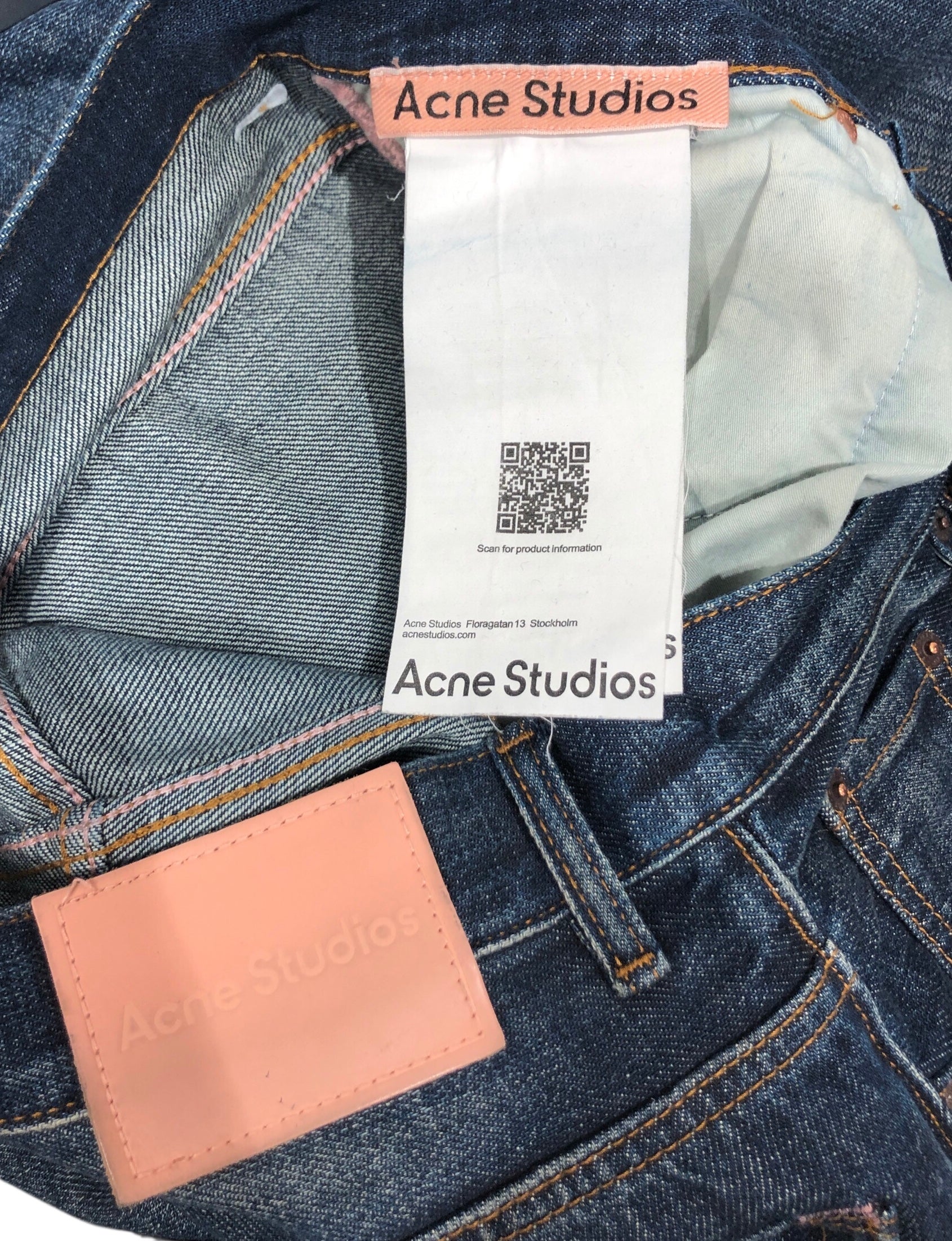Acne Studios/Straight Pants/34/Cotton/BLU/ view 3