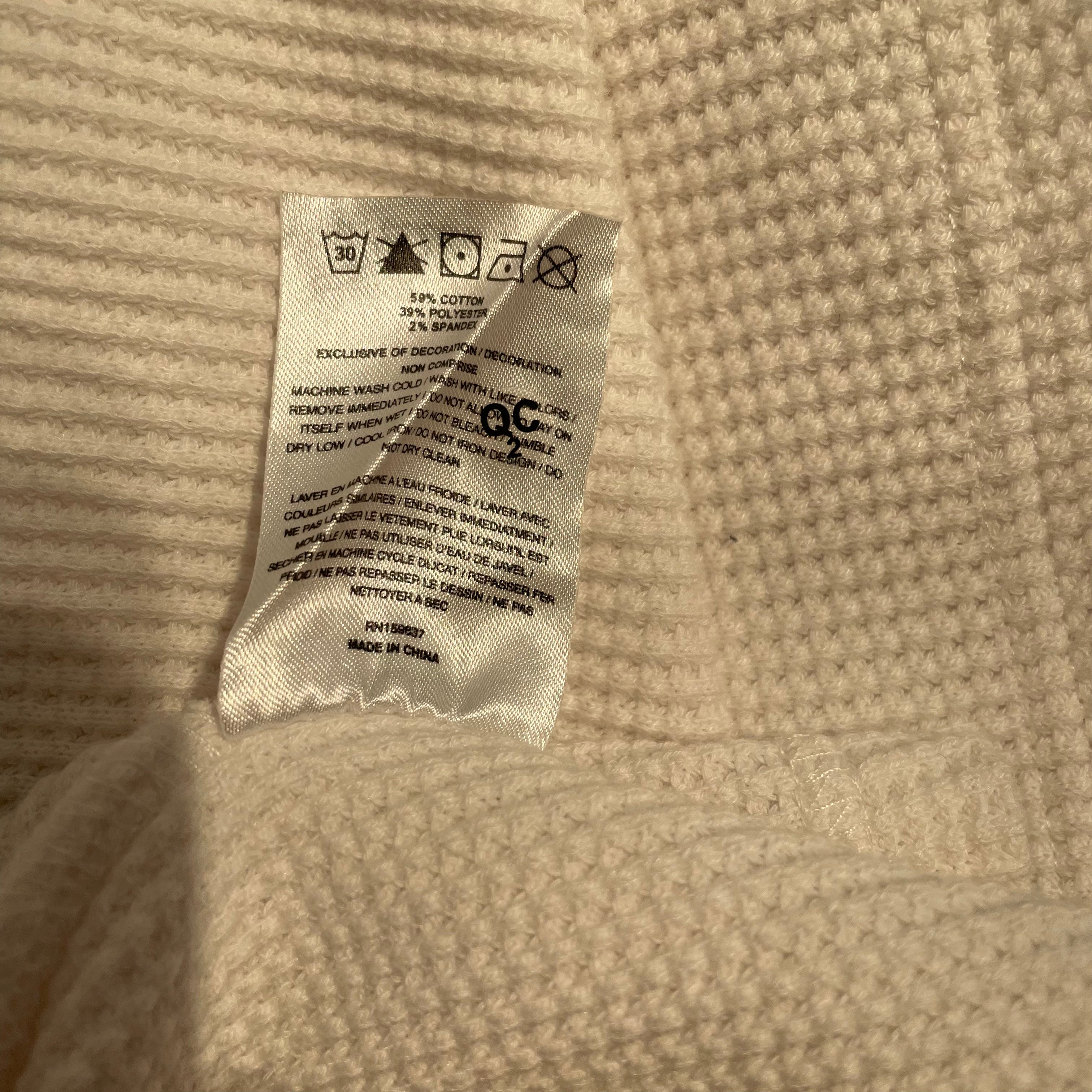 Malbon(MALBON GOLF)/LS T-Shirt/XL/Cotton/WHT/Turtle Neck/UNDEFEATED WAFFLE KNIT TOP view 4