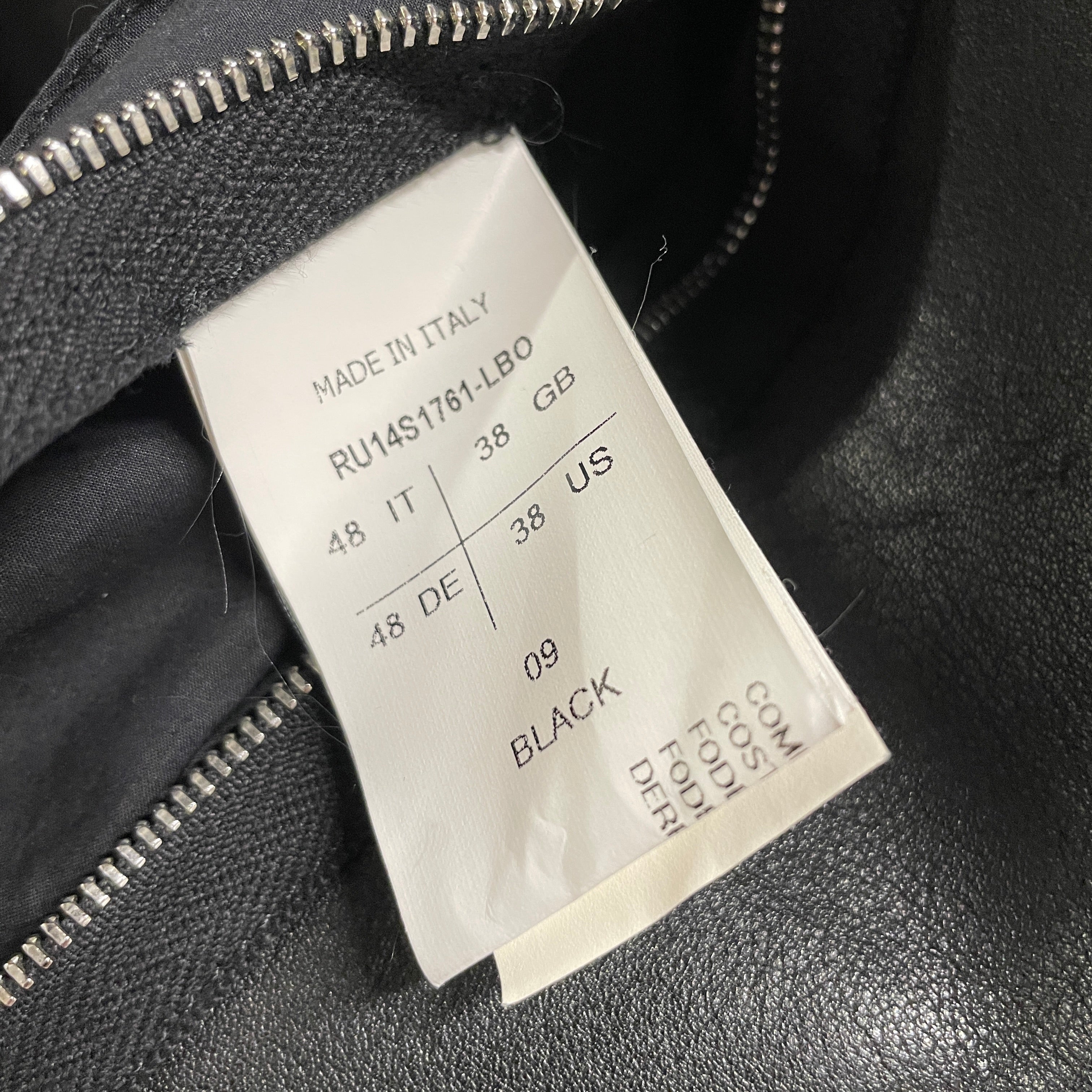 Rick Owens/Leather Jkt/38/Leather/BLK/SLIM FIR MOTO view 3