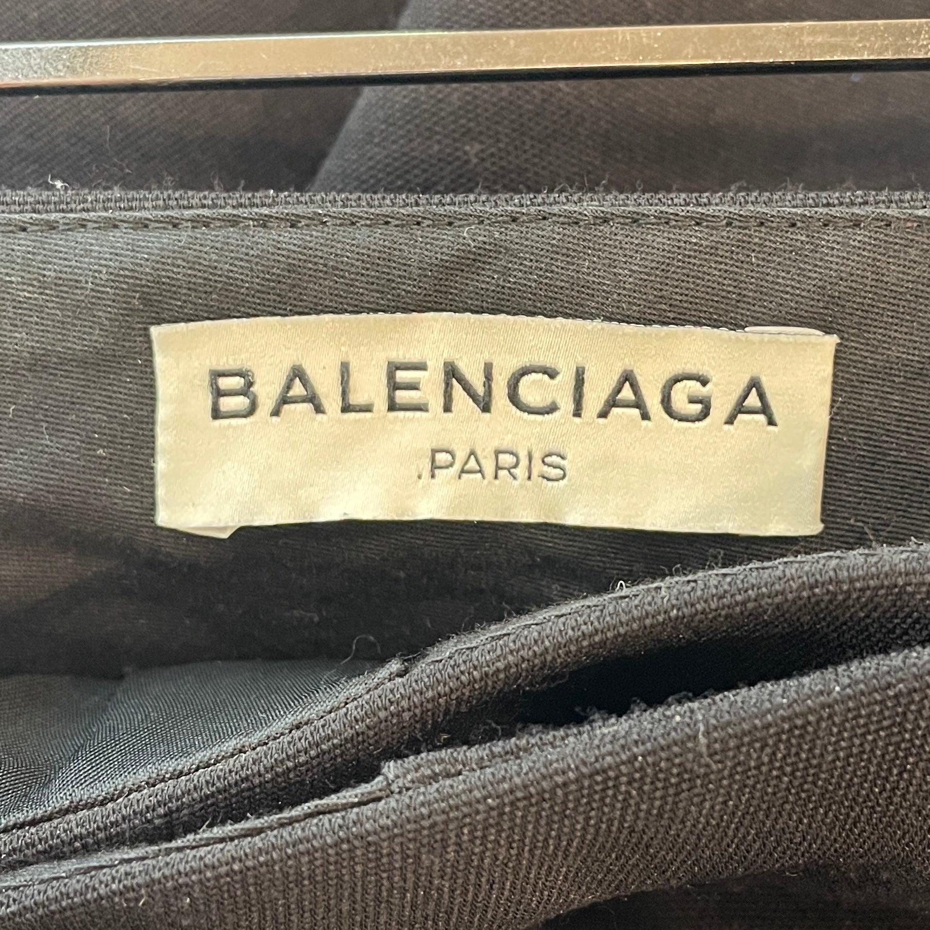 BALENCIAGA/Wide Leg Pants/34/Polyester/BLK/2014 GHSQR 2 PCKT W BELT view 3