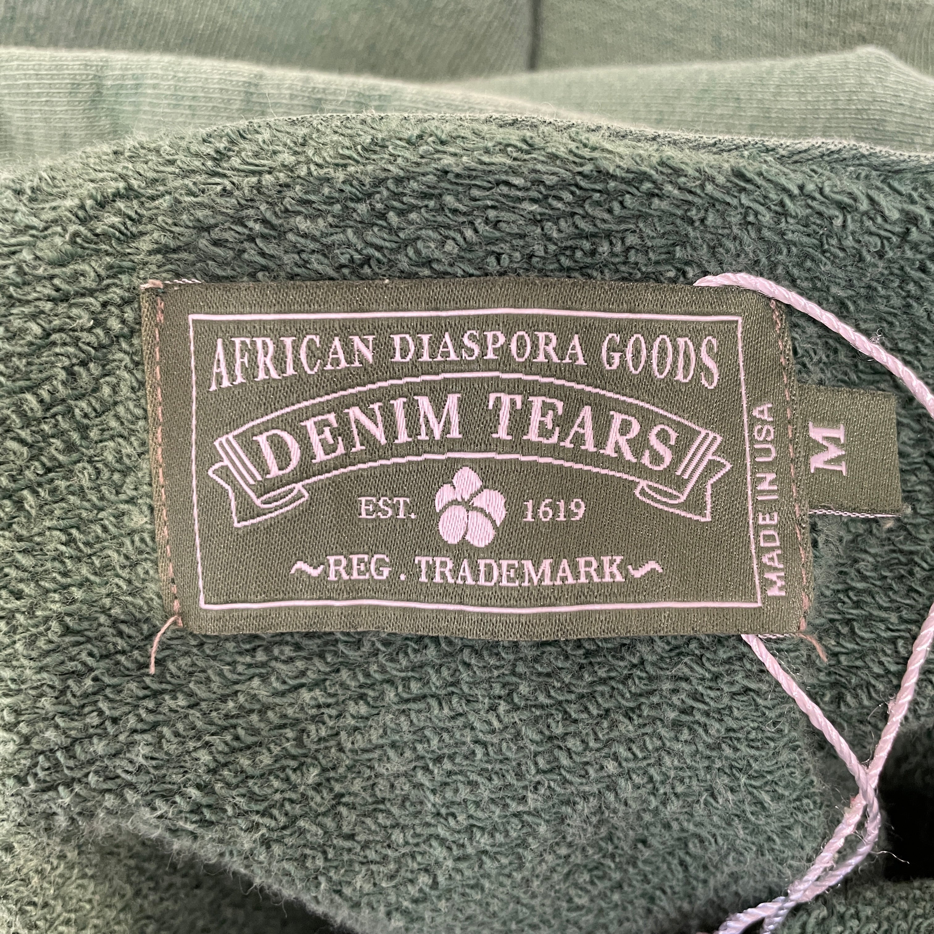 DENIM TEARS/Hoodie/M/Cotton/GRN/adg denim tears logo hoodie view 3