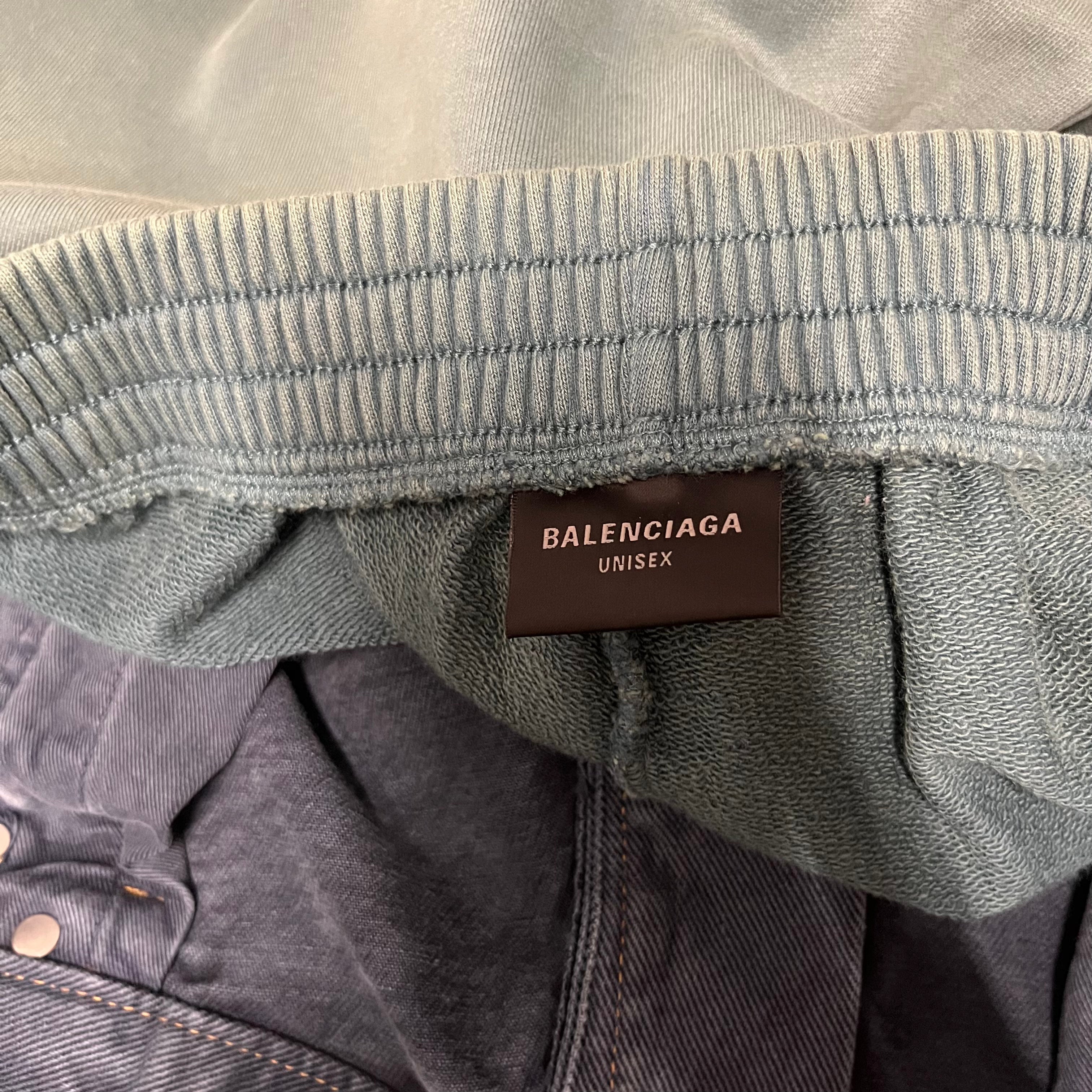 BALENCIAGA/Straight Pants/L/Cotton/BLU/hybrid view 3