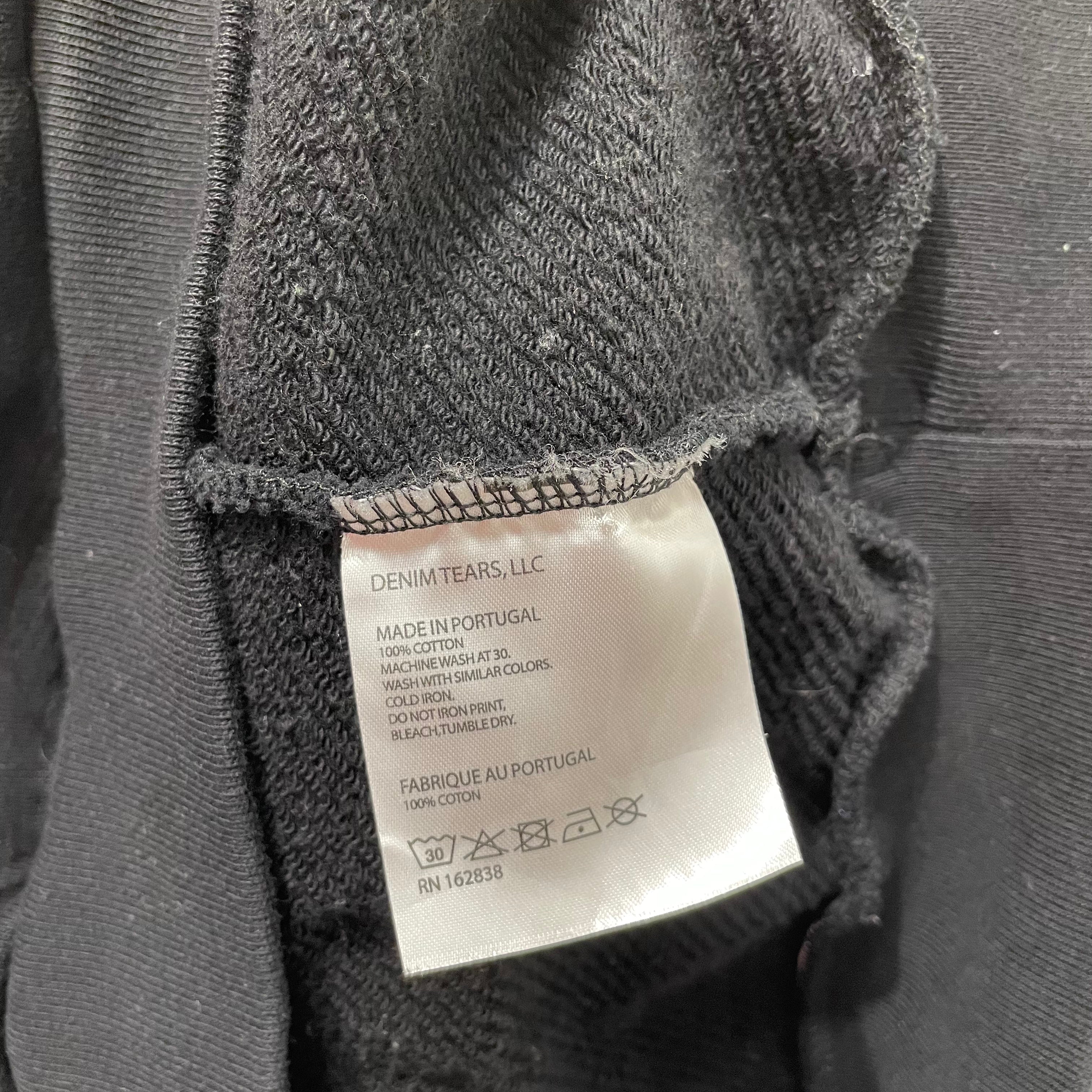 DENIM TEARS/Hoodie/XL/All Over Print/Cotton/BLK/White Logos view 6