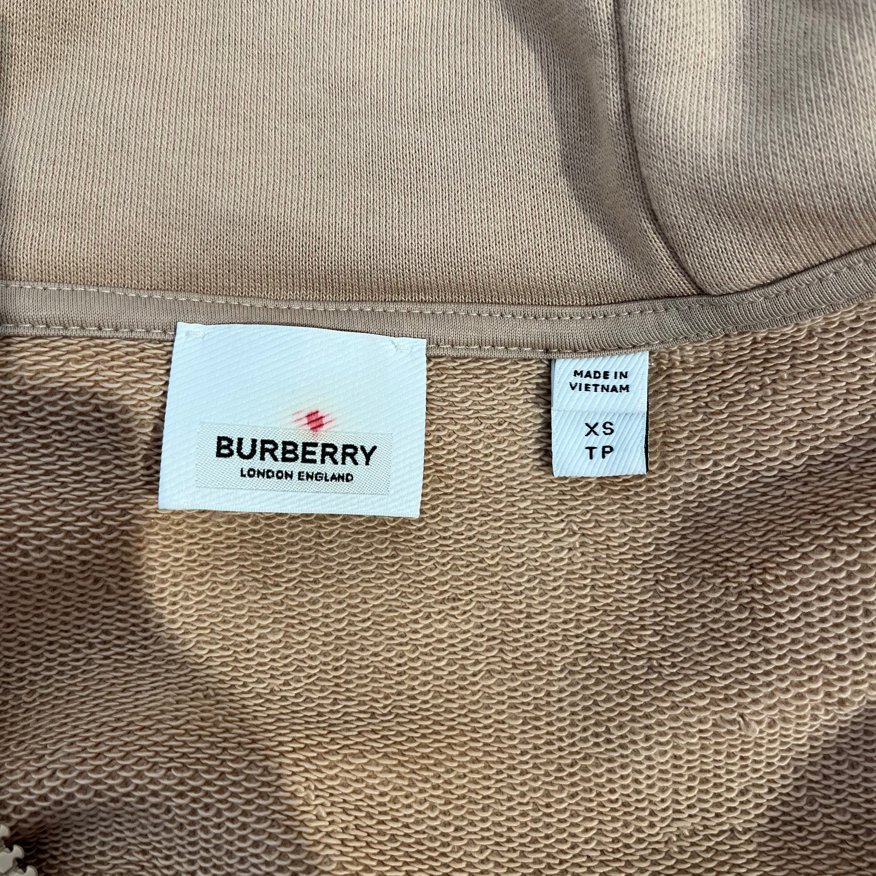 BURBERRY LONDON/Zip Up Hoodie/XS/Cotton/BEG/KEIRA LOGO HOODIE view 3