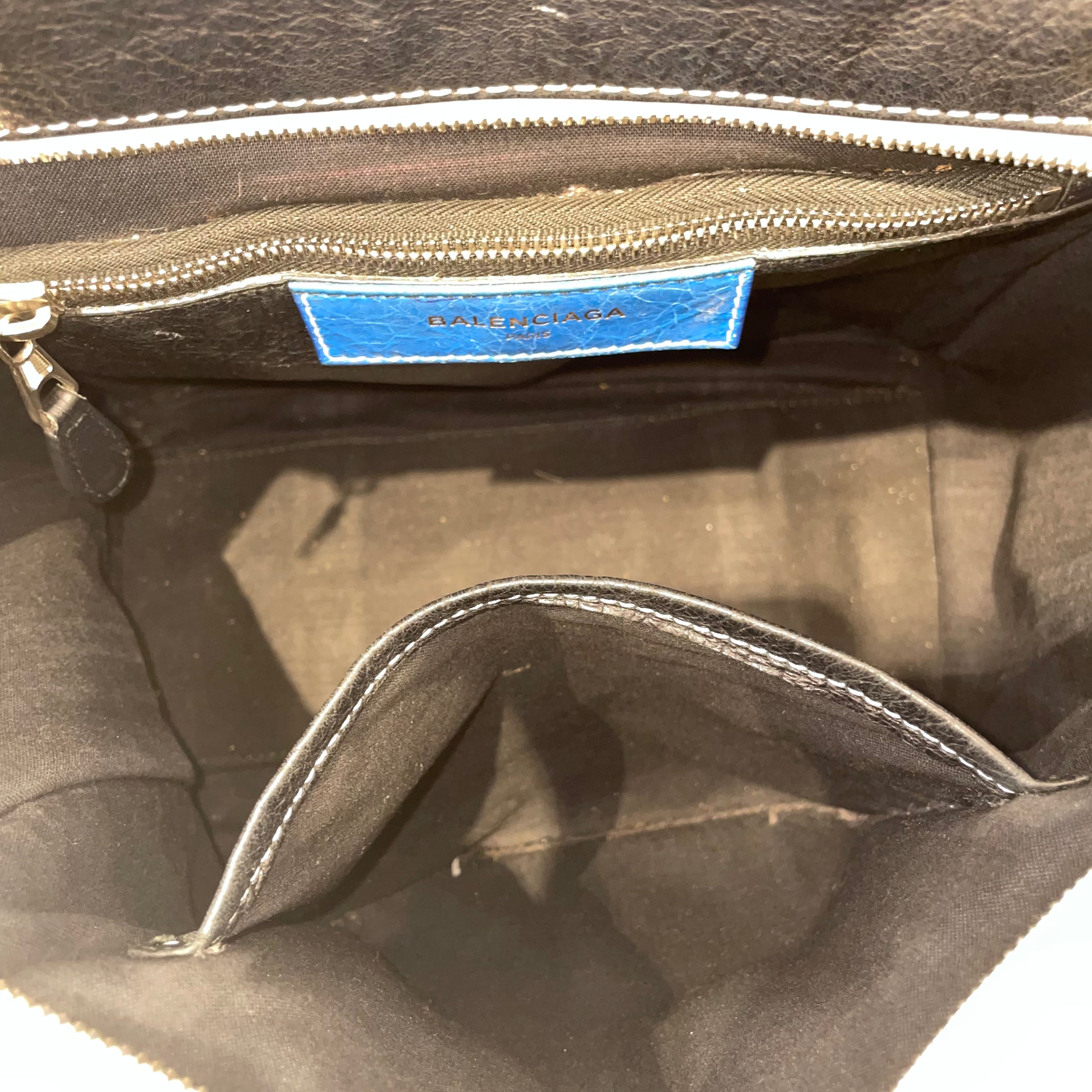 BALENCIAGA/Tote Bag/Stripe/Leather/BLU/BAZAR SHOPPER TOTE view 5