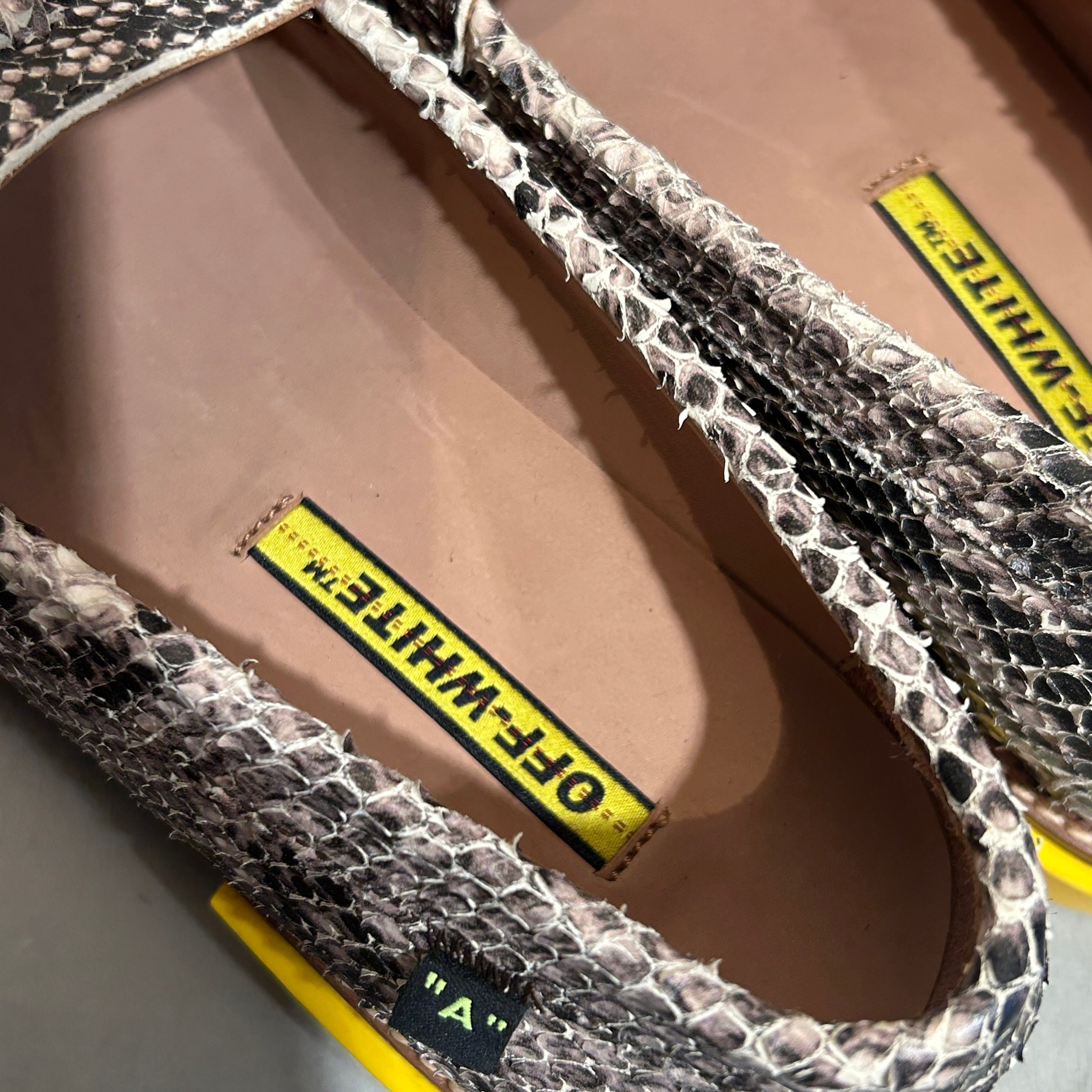 OFF-WHITE/Loafers/US 8/Animal Pattern/GRN/SNAKESKIN/YELLOW HEEL view 3