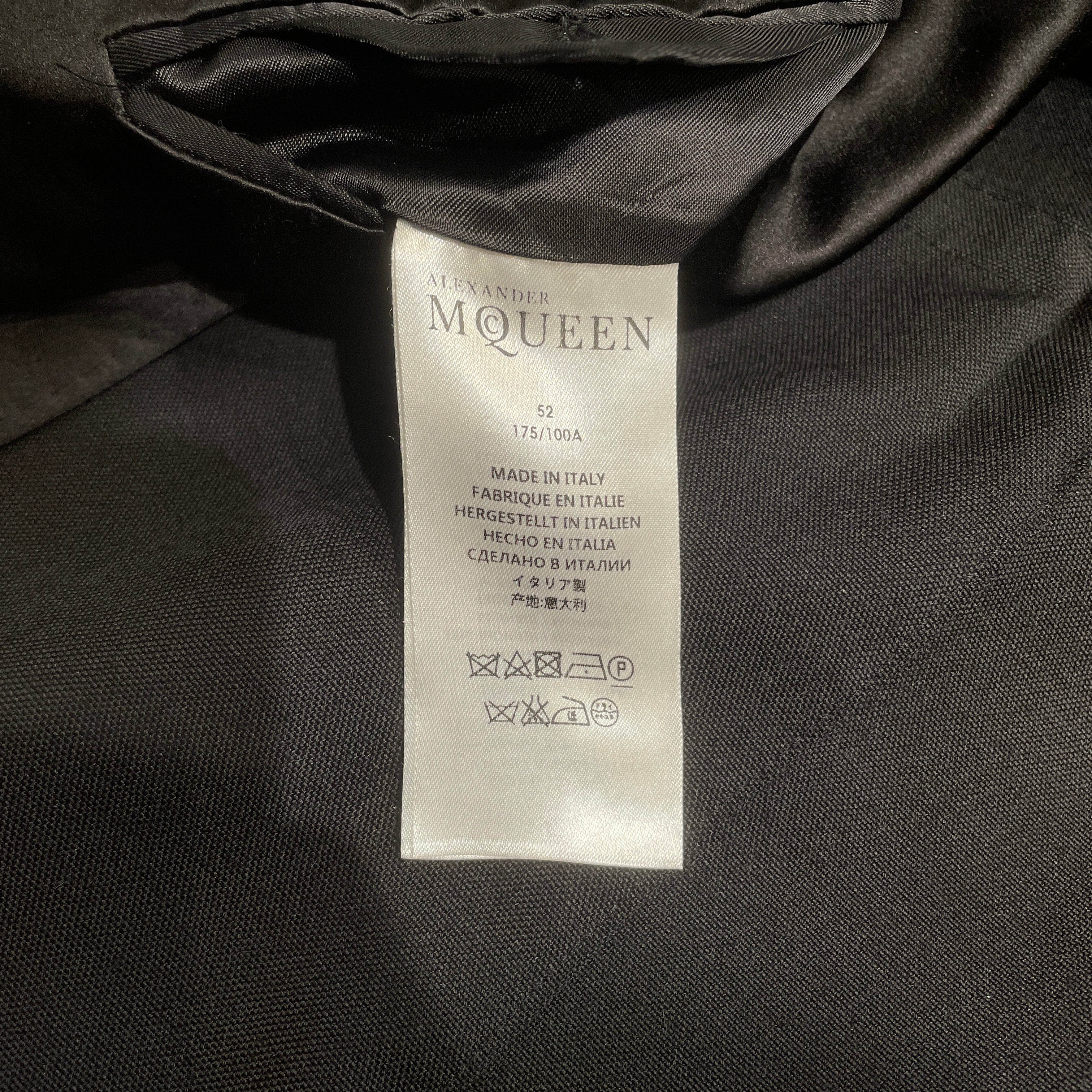 Alexander McQueen/Tailored Jkt/52/Wool/BLK/mini stud collar view 4