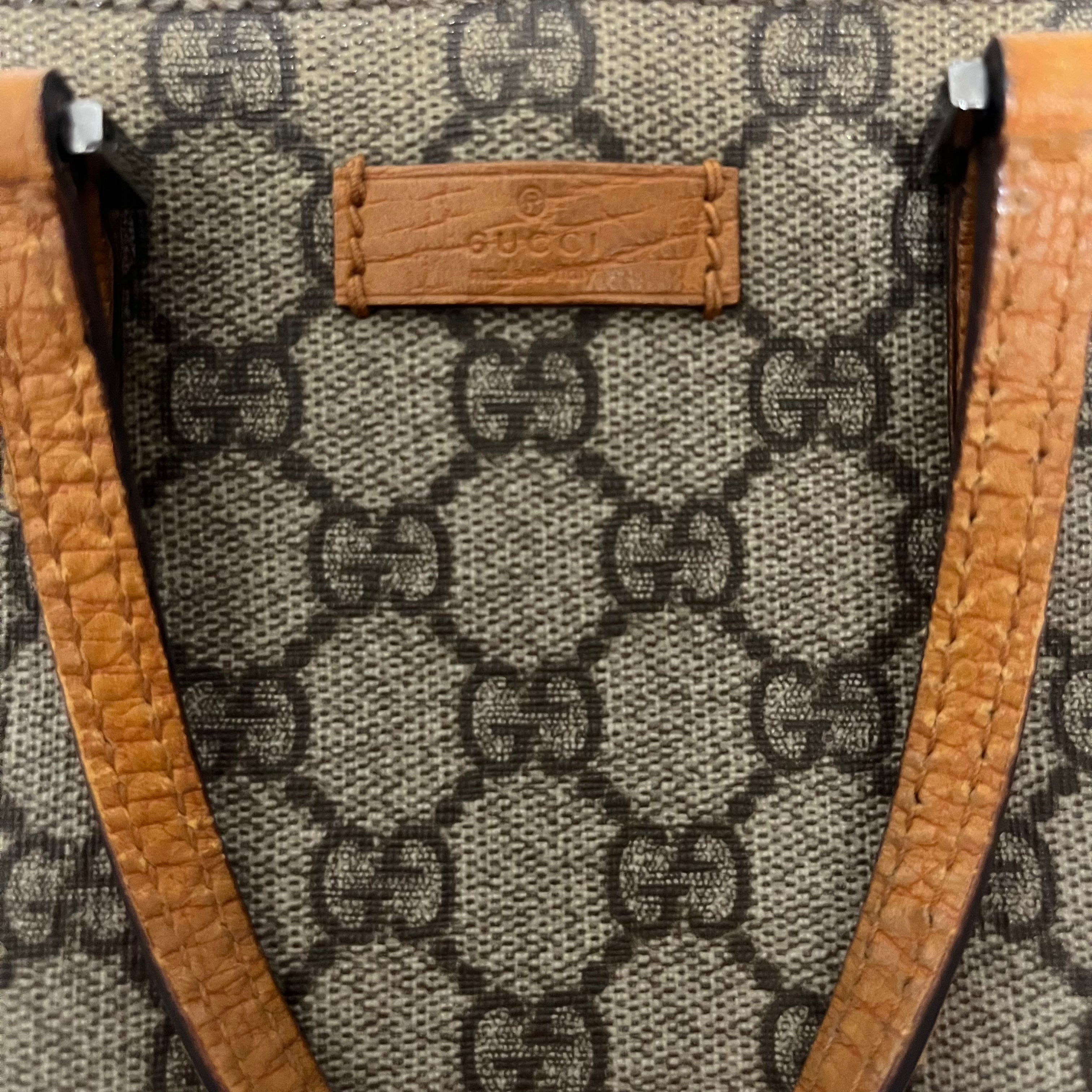 GUCCI/Hand Bag/Monogram/Leather/KHK/mini vertical tote view 7