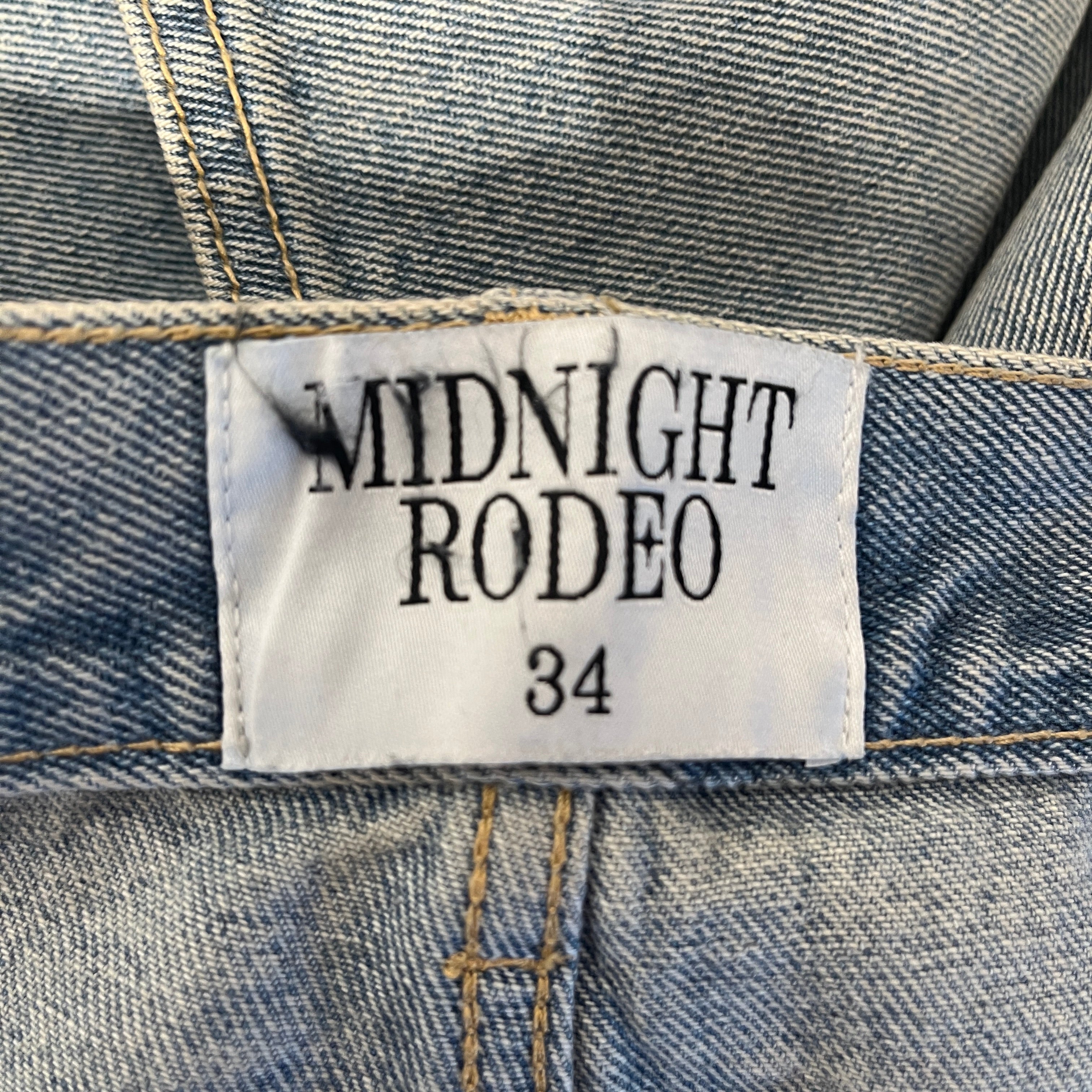 Midnight Rodeo /Straight Pants/34/Cotton/BLU/All Over Print/paisley stitch design view 3