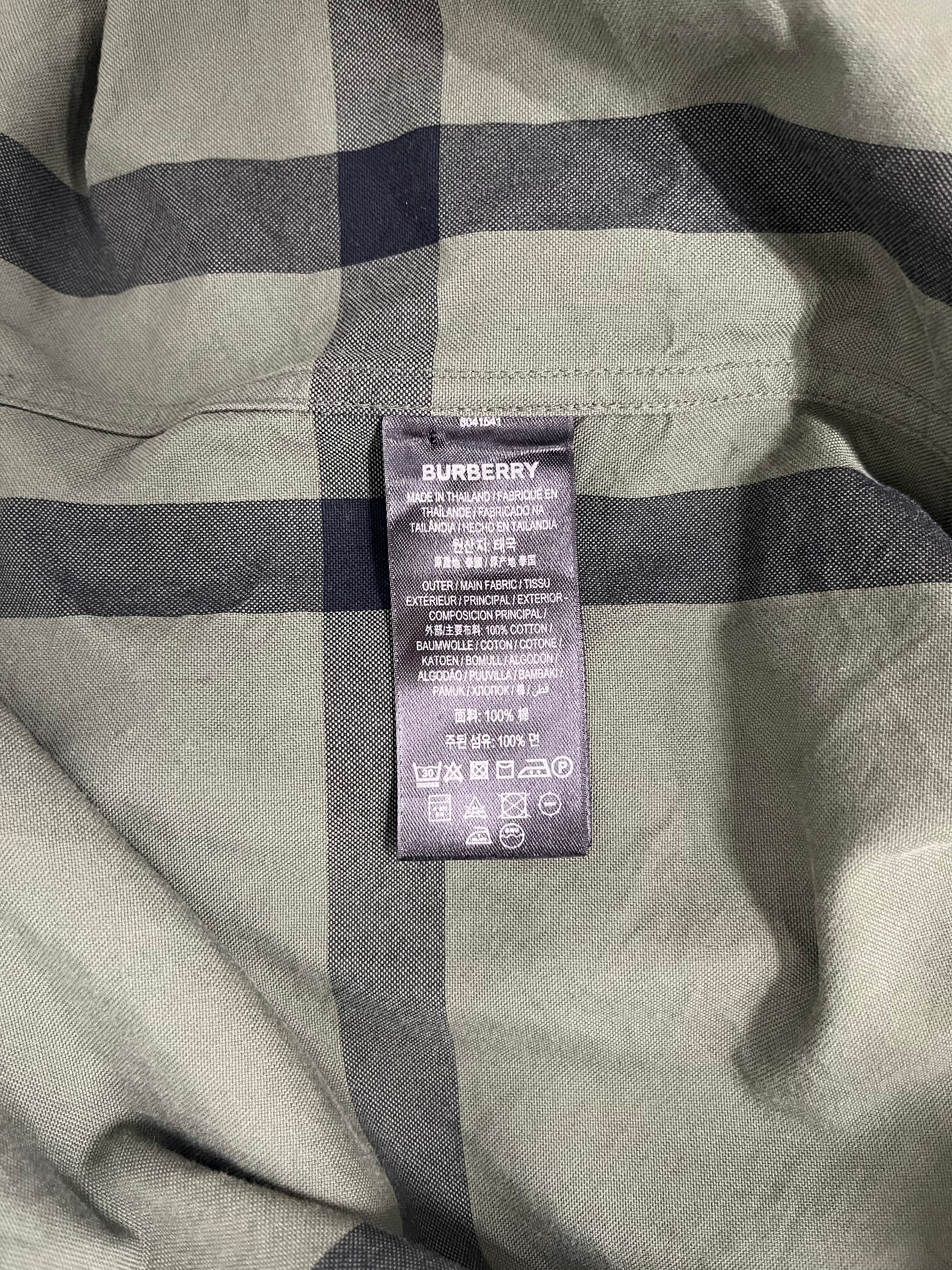 BURBERRY LONDON/SS Shirt/M/Cotton/GRN/Open Coller/Plaid/EXPLODED CHECKER PANEL view 4