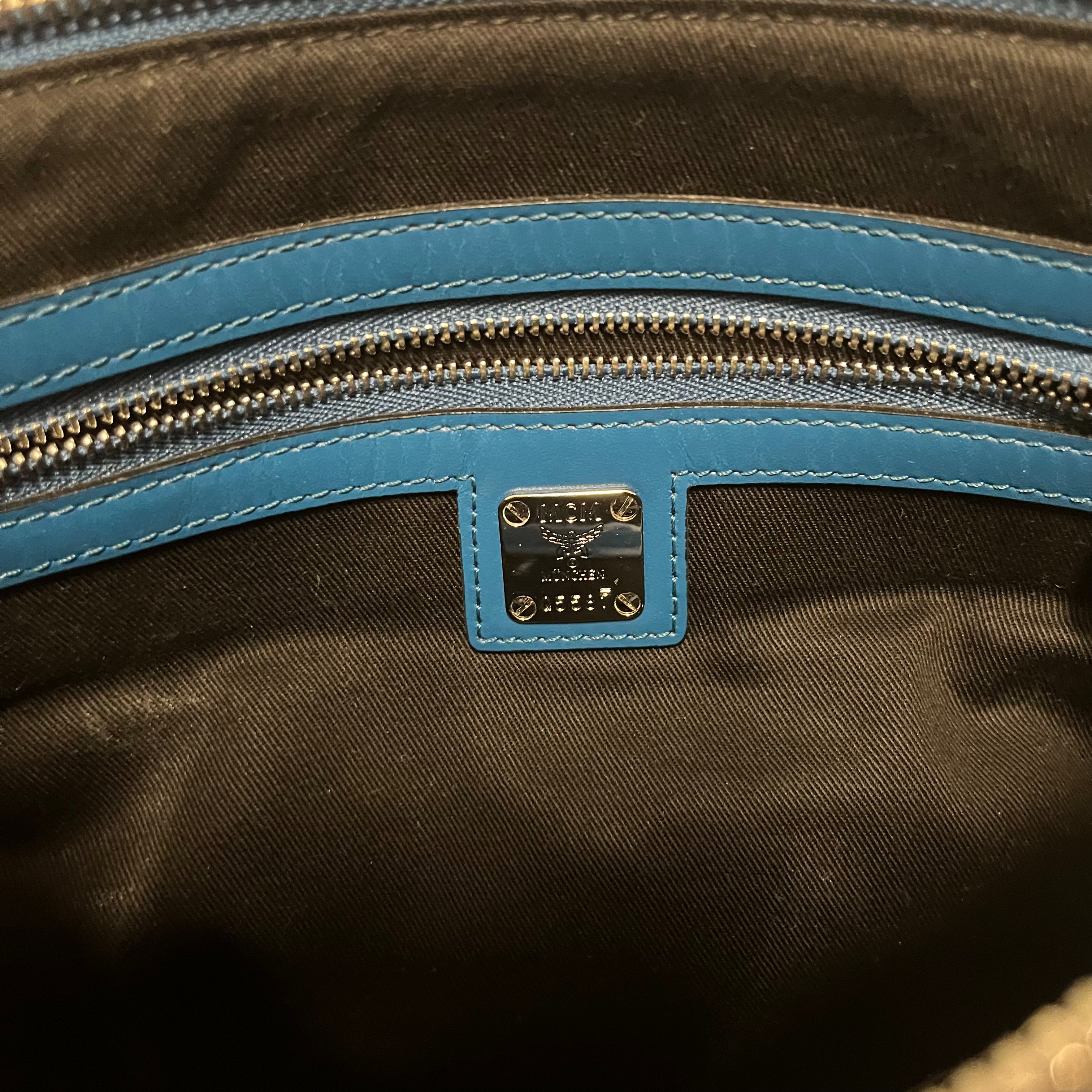 MCM/Cross Body Bag/Monogram/Leather/BLU/VISETOS POUCH view 6