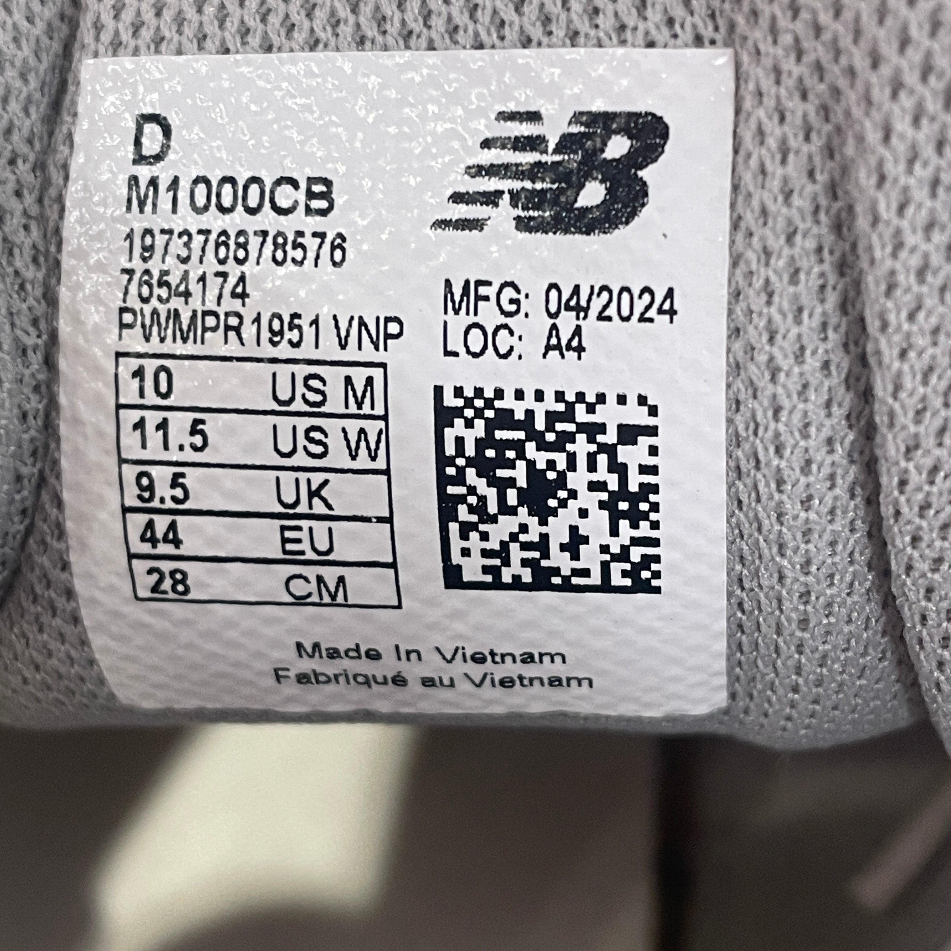NEW BALANCE/Low-Sneakers/US 10/WHT/m1000cb view 3