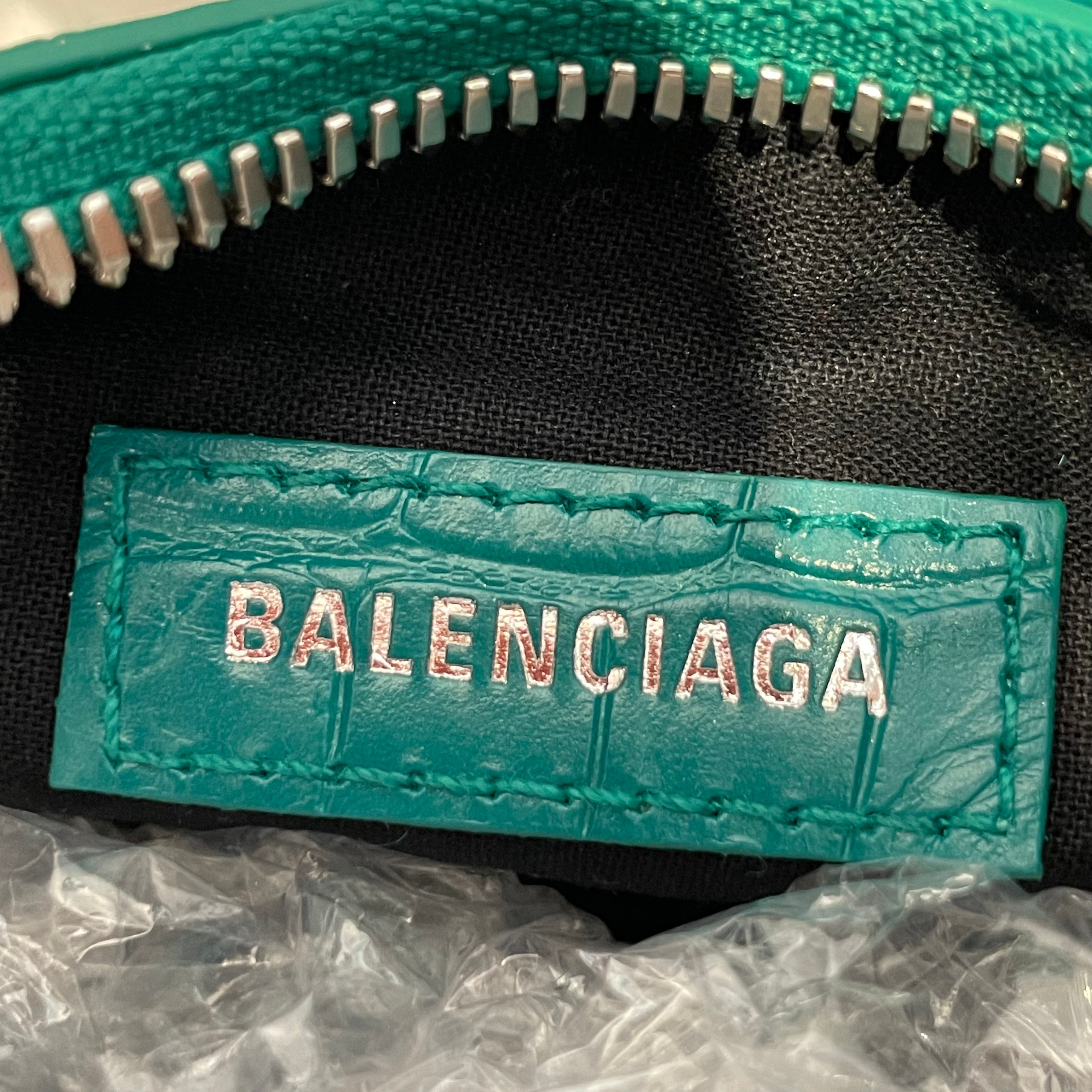 BALENCIAGA/Cross Body Bag/Leather/GRN/croc. embossed le cagole view 6