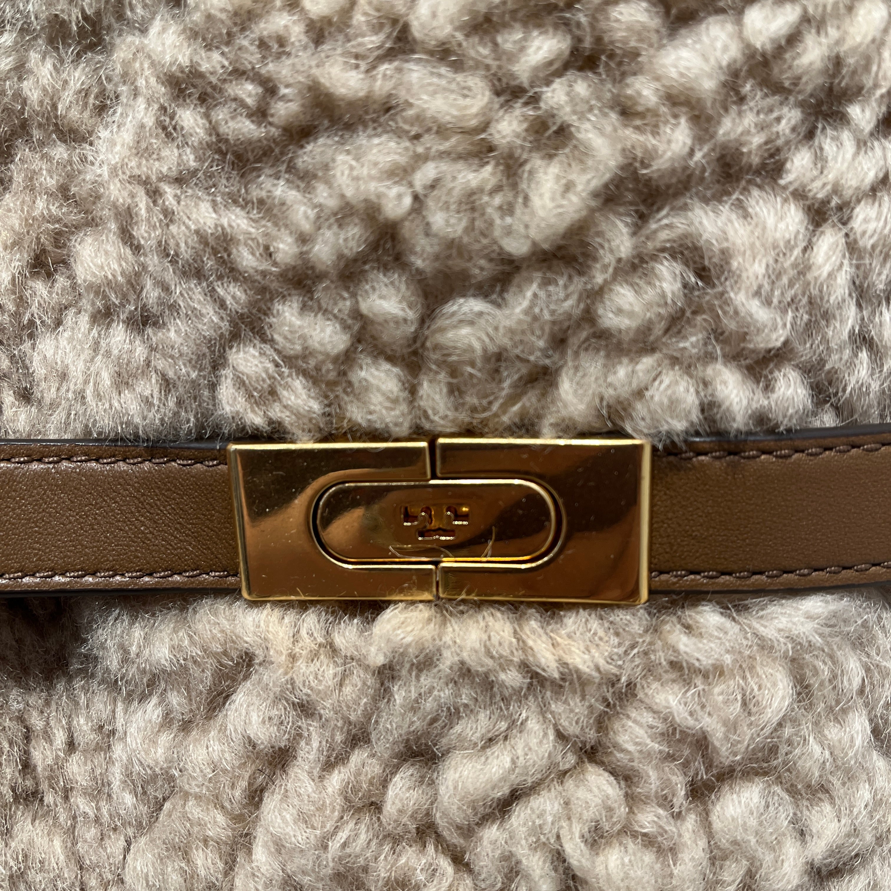 TORY BURCH/Tote Bag/Fur/BRW/Lee Radziwill Shearling Double view 5