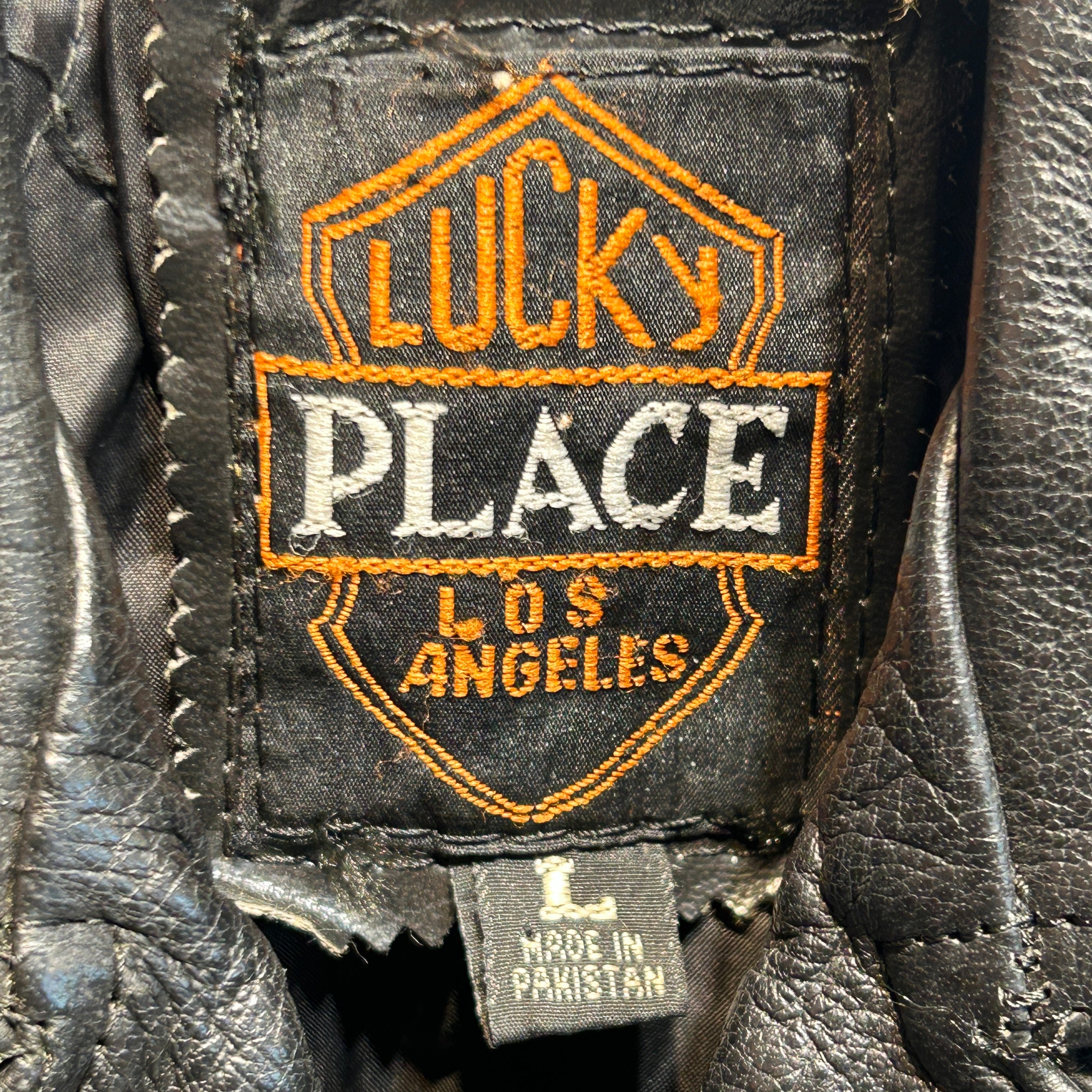 Lucky Place Los Angeles/Leather Jkt/L/Leather/BLK/Lace Up Sides, Moto view 3