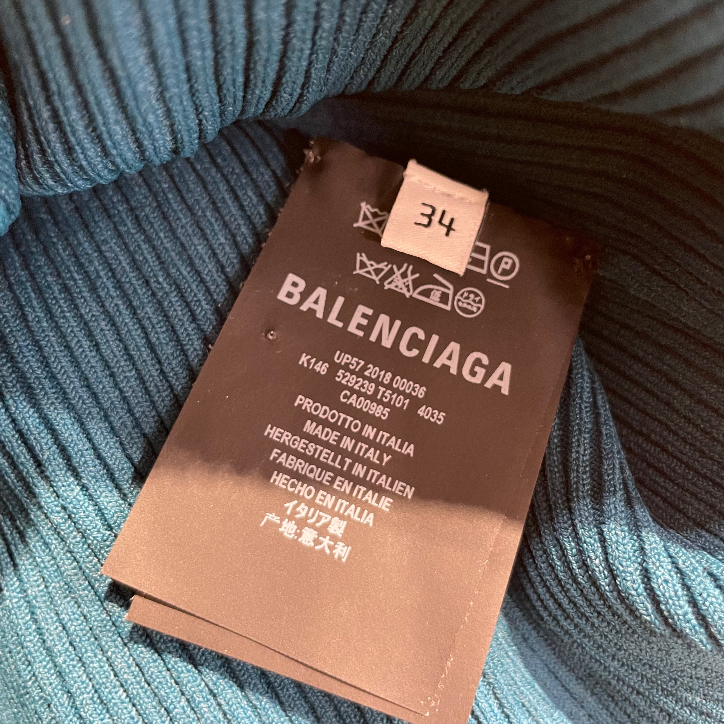 BALENCIAGA/Sweater/34/Rayon/GRN/2018 RIBBED FITTED view 3