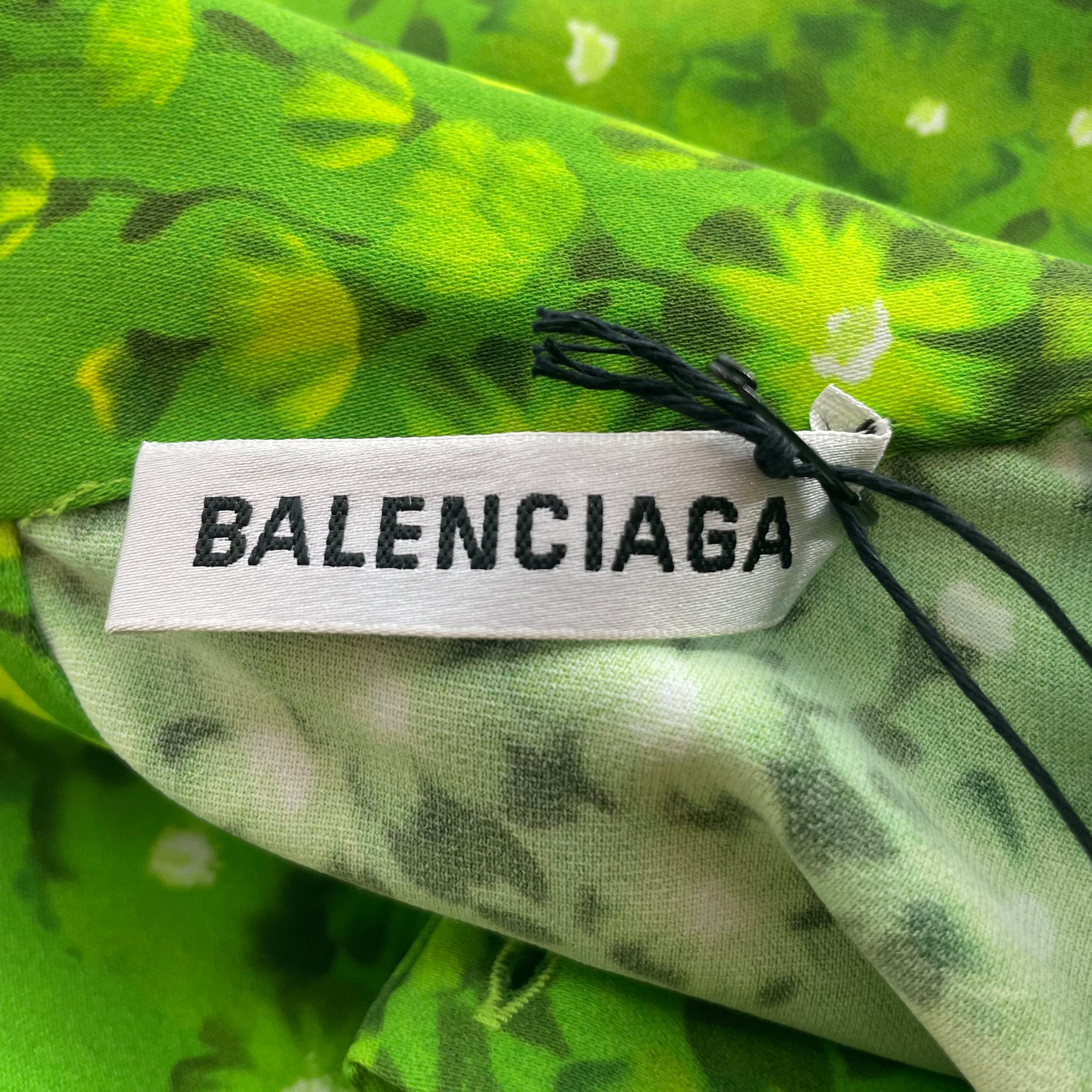 BALENCIAGA/LS Blouse/38/Floral Pattern/Polyester/GRN/ view 3