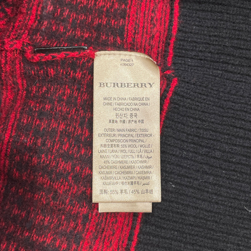 BURBERRY LONDON/Sweater/M/All Over Print/Wool/RED/