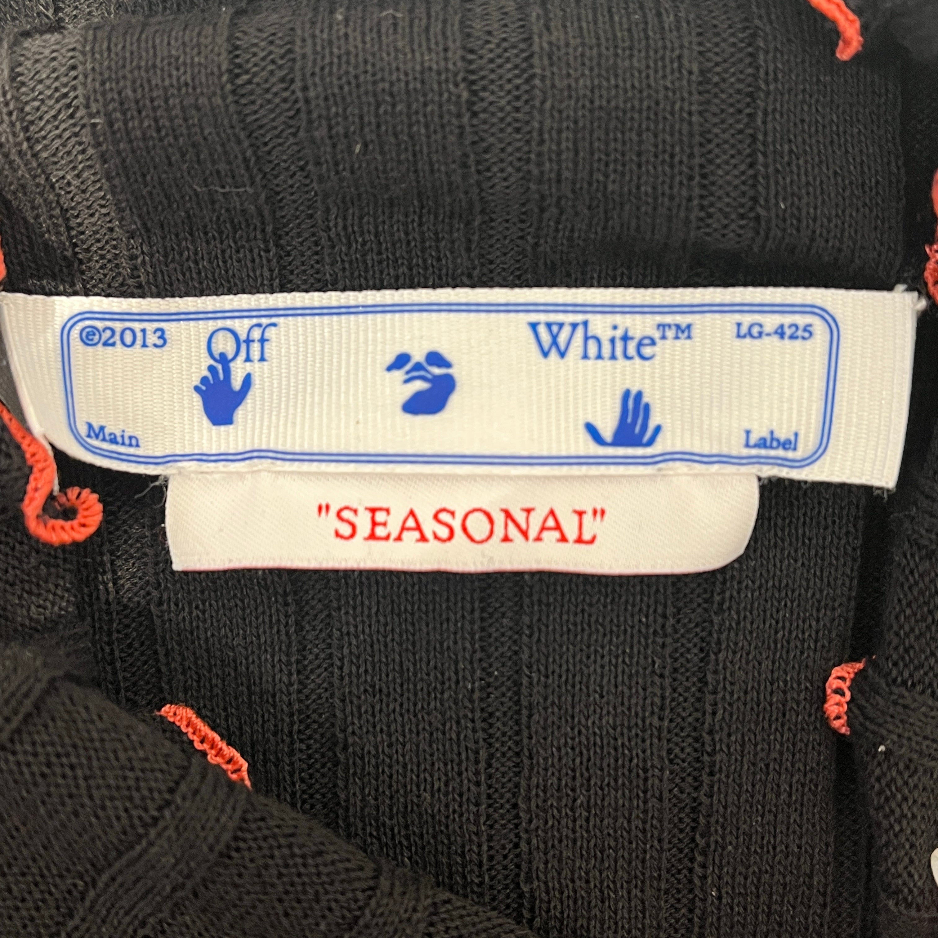 OFF-WHITE/LS T-Shirt/38/Cotton/BLK/PINK CONTRAST STITCH view 3