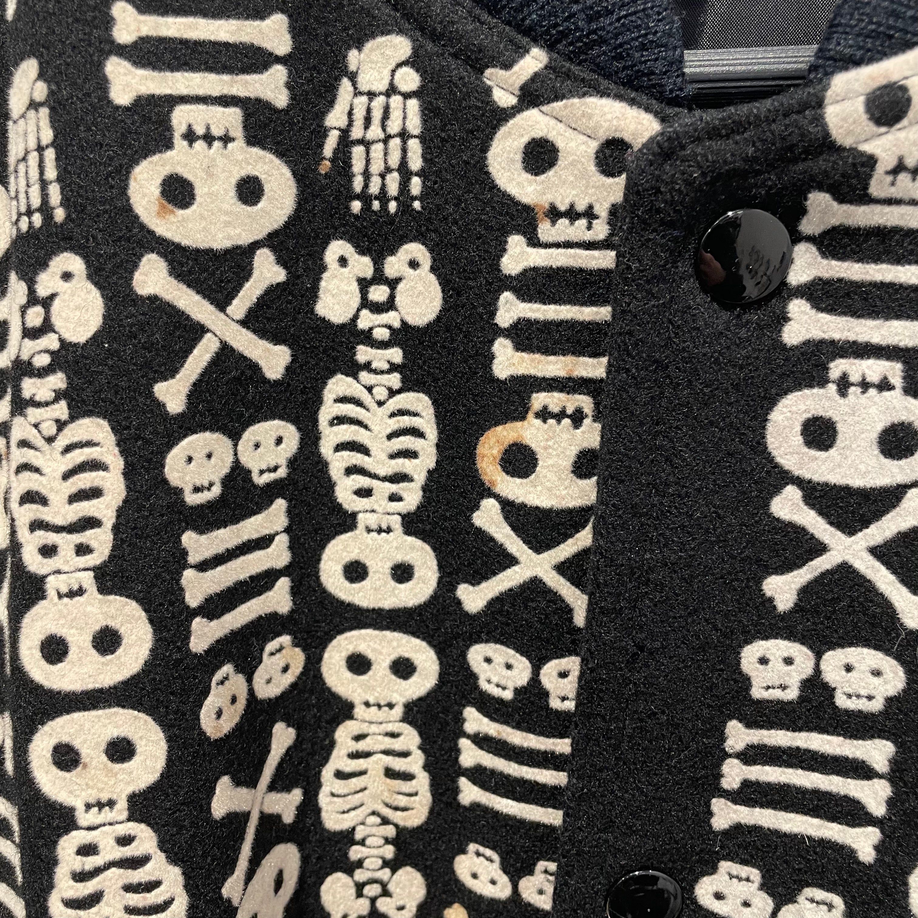 HYSTERIC GLAMOUR/Baseball Jkt/FREE/Wool/BLK/Graphic/SKELTON VARSITY view 5