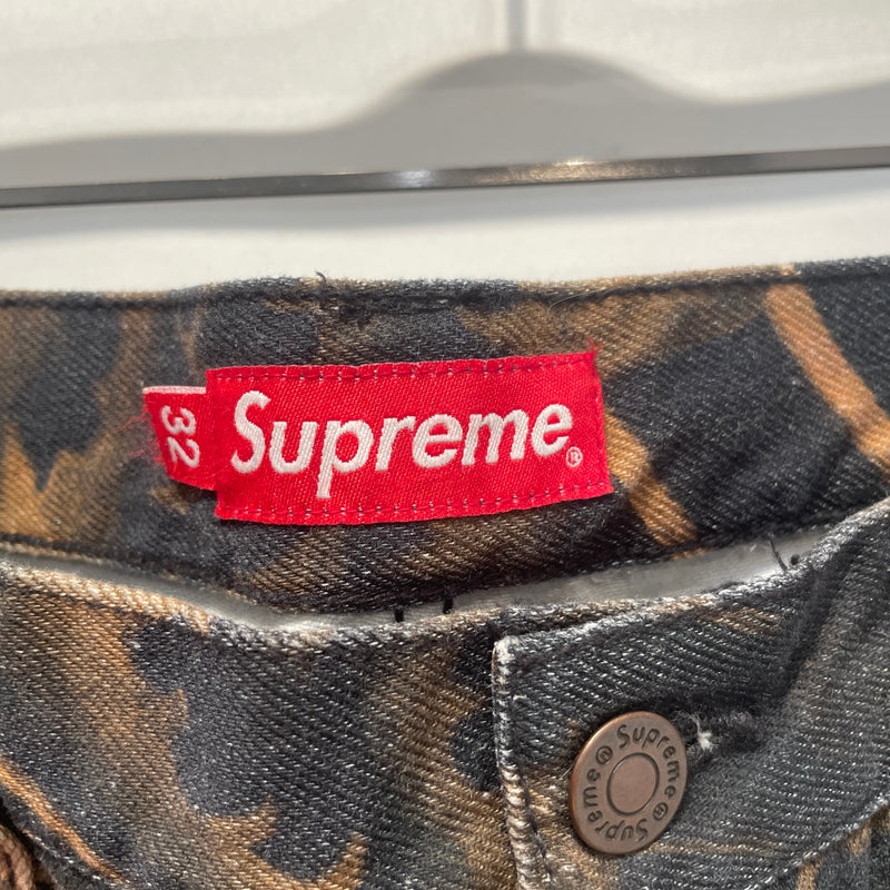 Supreme/Straight Pants/32/Denim/BRW/Button Fly/All Over Print/SS20 Waves Regular Jean