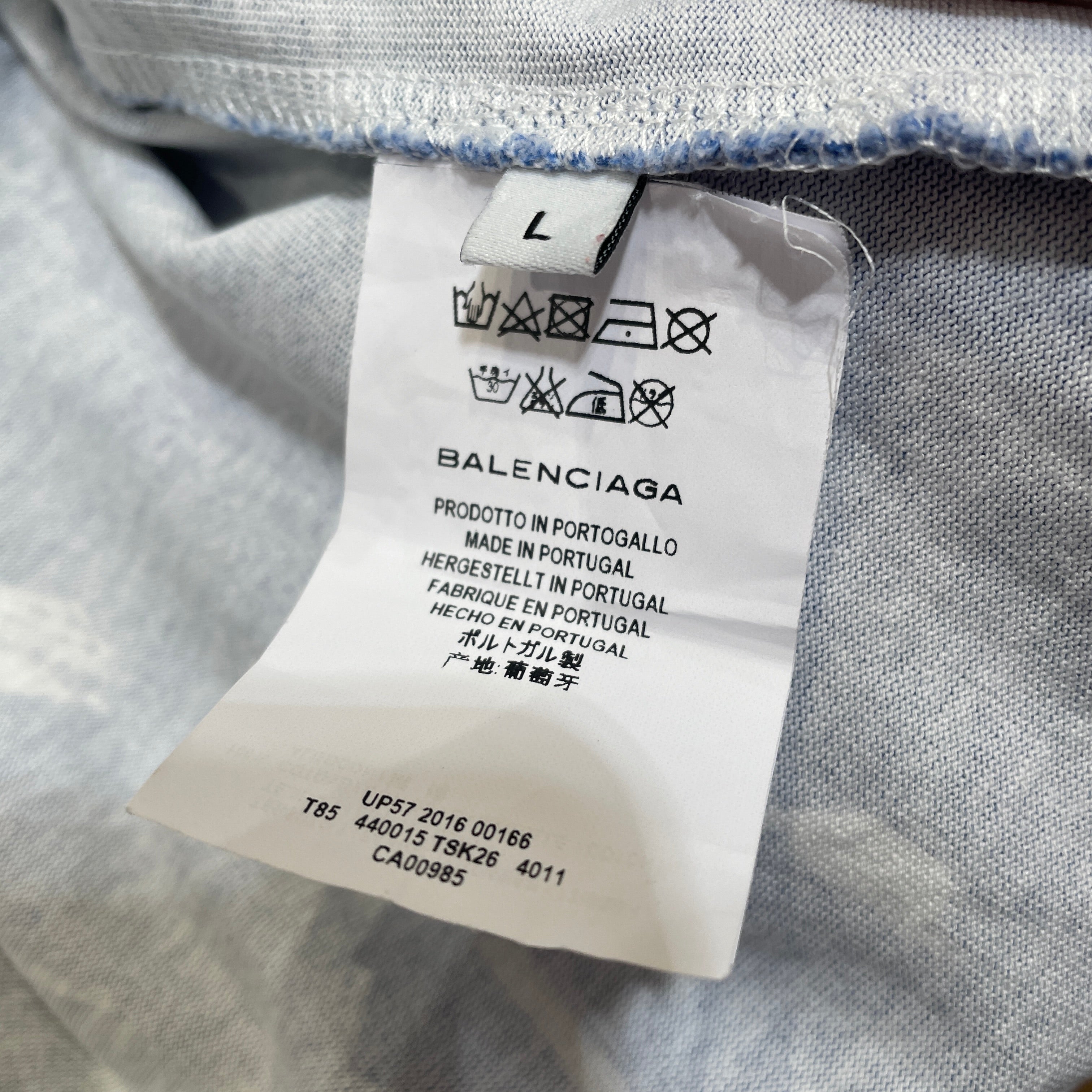 BALENCIAGA/T-Shirt/L/Cotton/BLU/ view 4