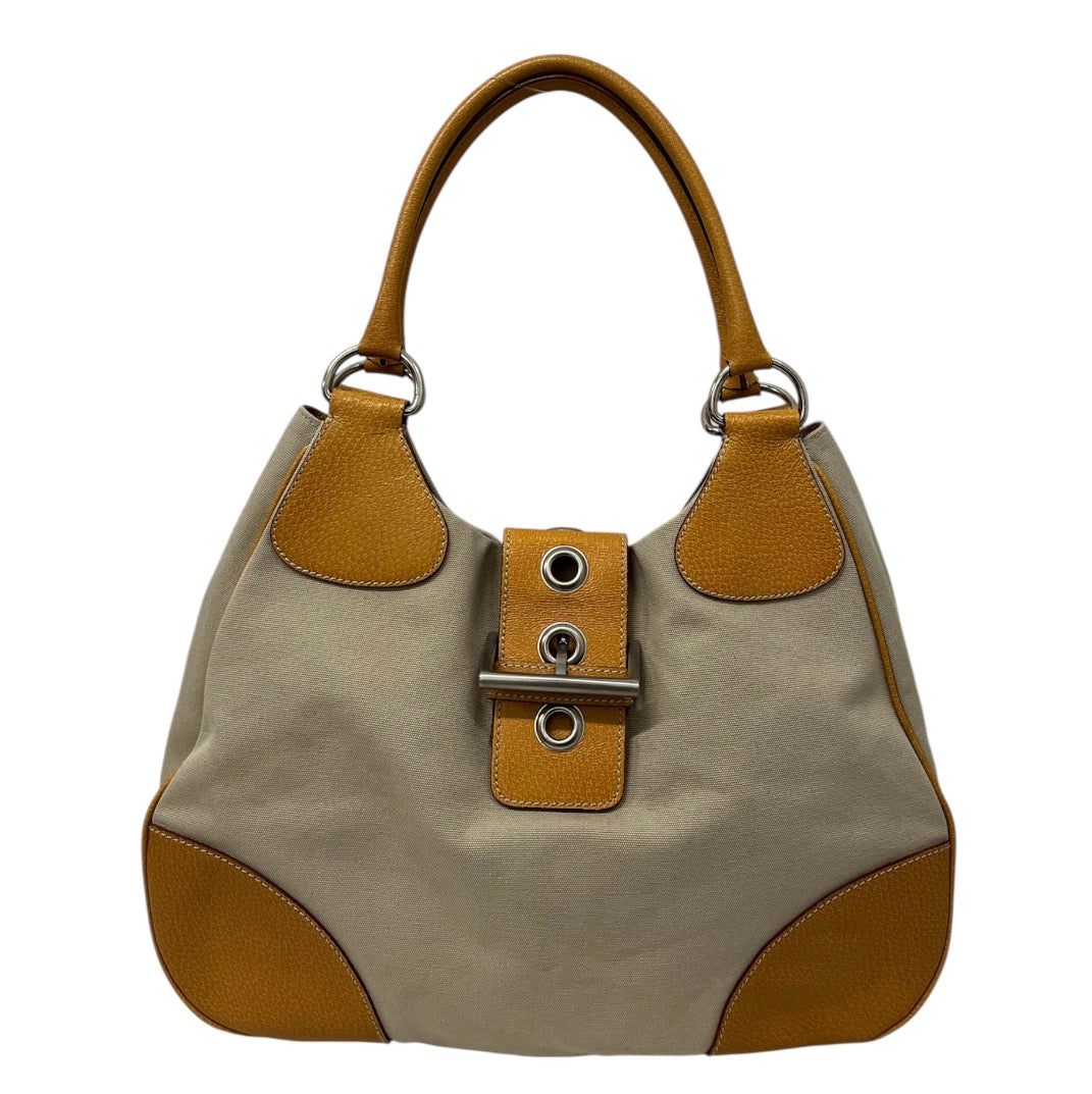 PRADA/Hand Bag/M/Border/Leather/MLT/crm/org/cingiahle trimmed cana view 1