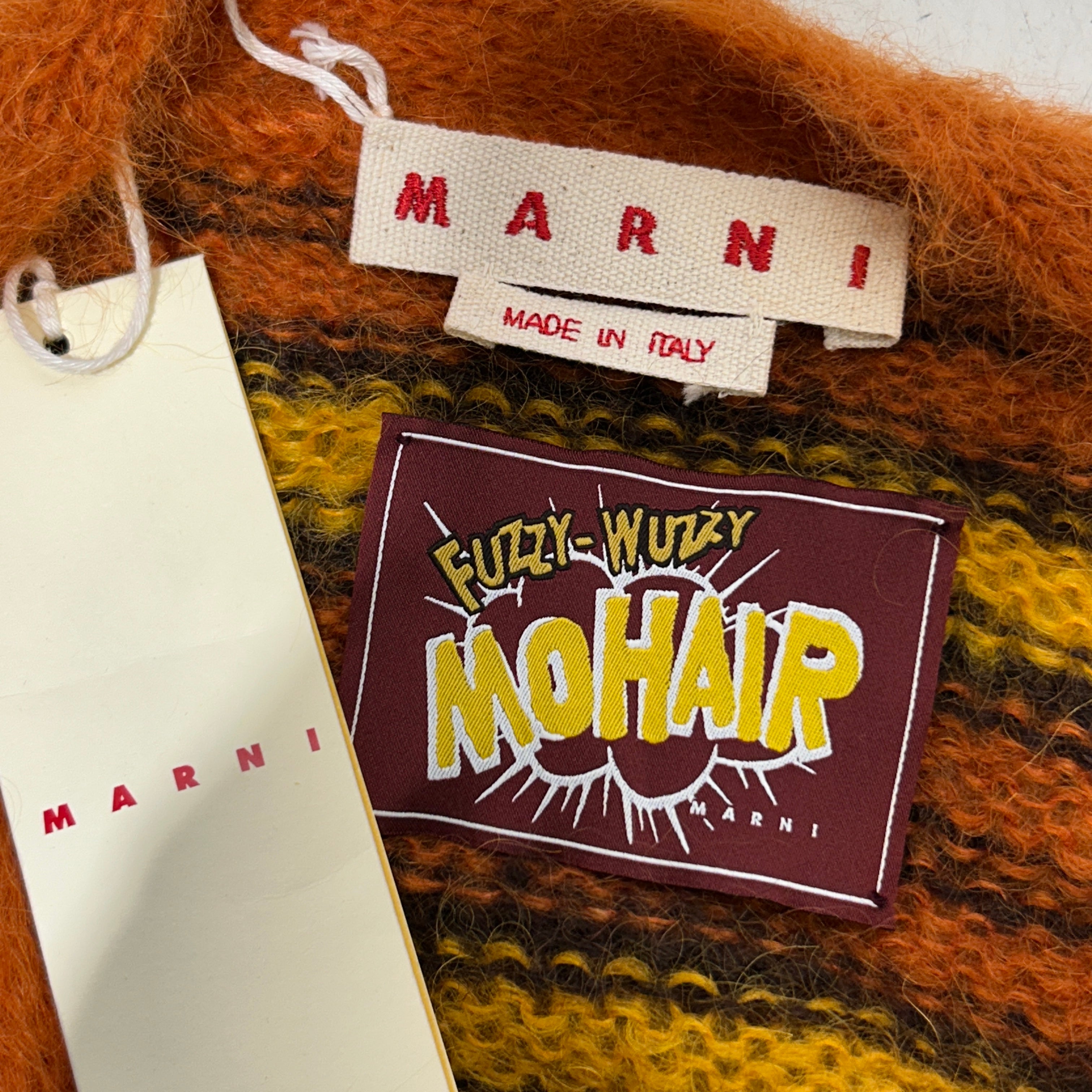 MARNI/Cardigan/Stripe/Wool/BRW/fuzzy mohair view 3