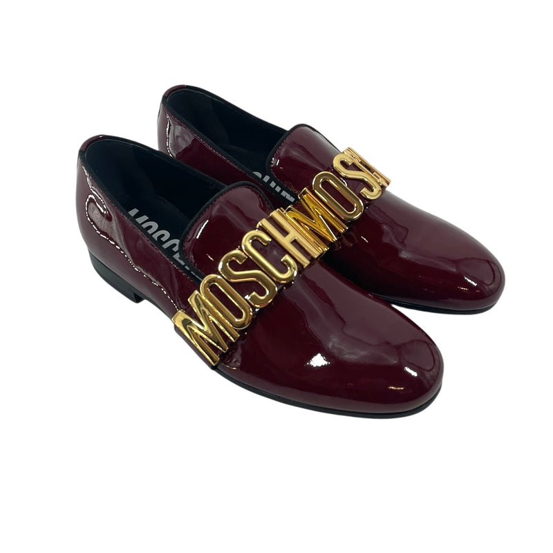 MOSCHINO/Loafers/EU 40/BRD/Patent Lether Gold Lettering