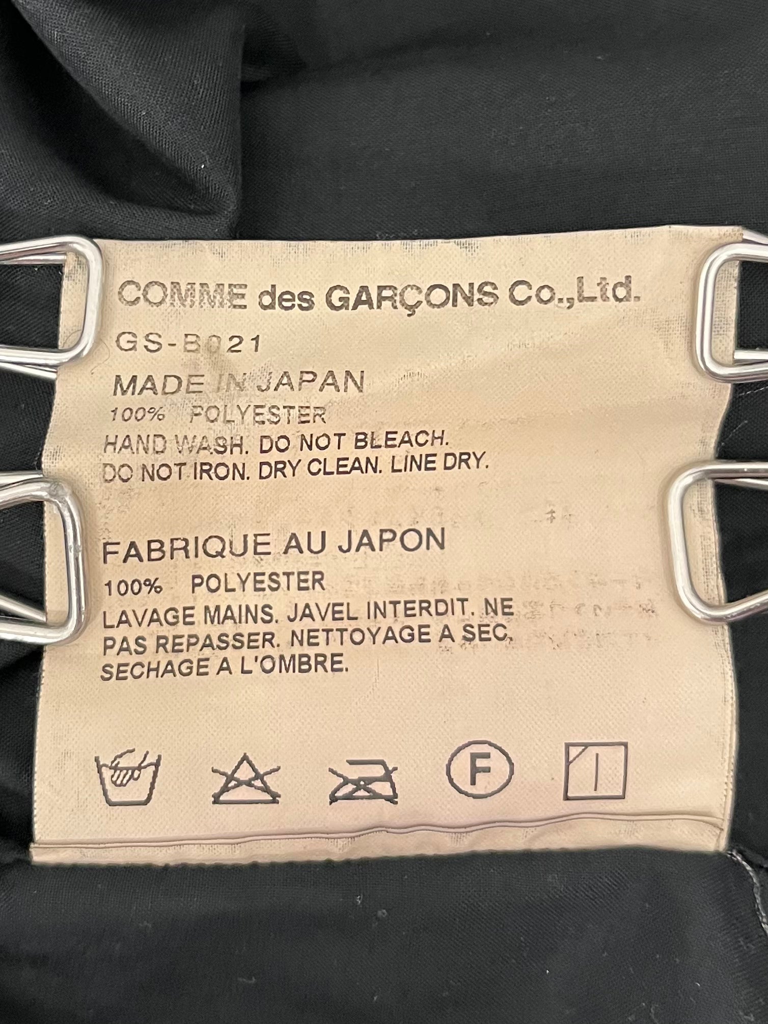 COMME des GARCONS/LS Shirt/M/Cotton/BLK/BOX PLEAT FRONT DETAIL view 5