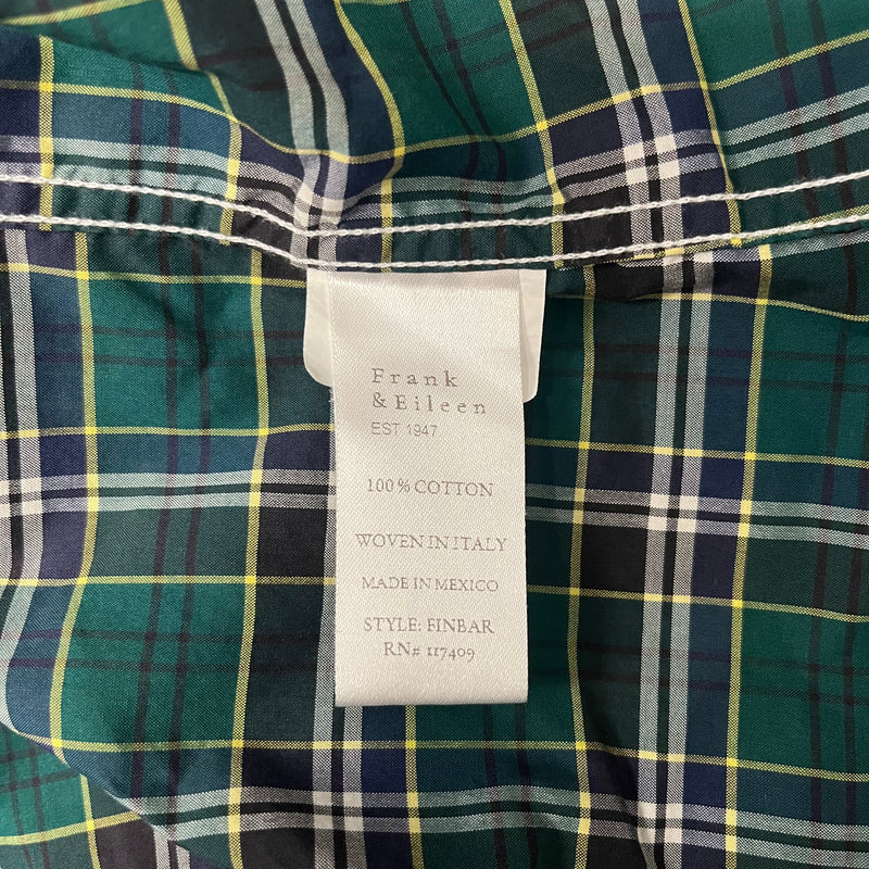 Frank&Eileen/Flannel Shirt/M/Plaid/Cotton/GRN/