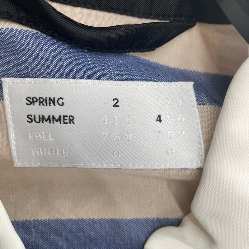 4SDESIGNS/LS Shirt/M/Cotton/BEG/Stripe/BASE SRL