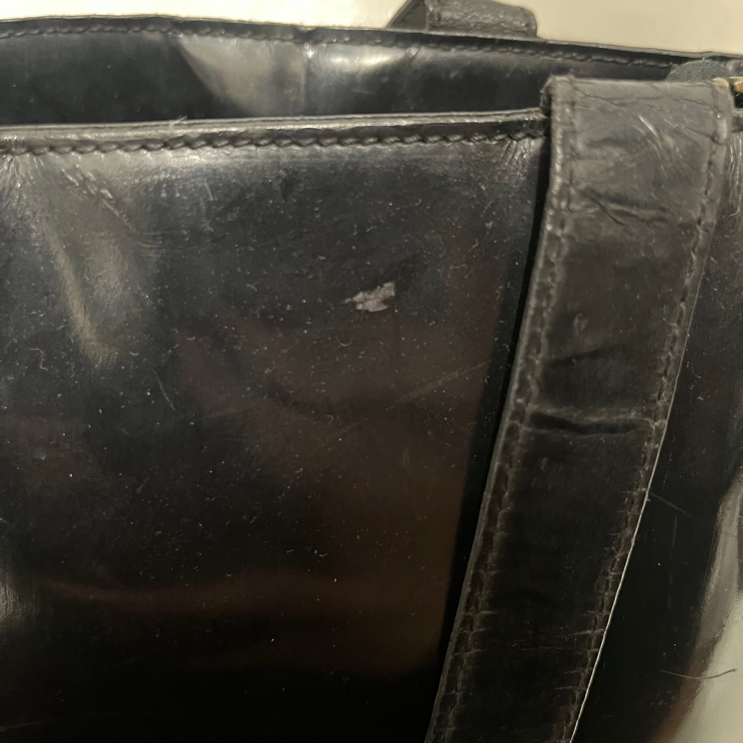 CHANEL/Tote Bag/Leather/BLK/vintage patent leather CC view 7