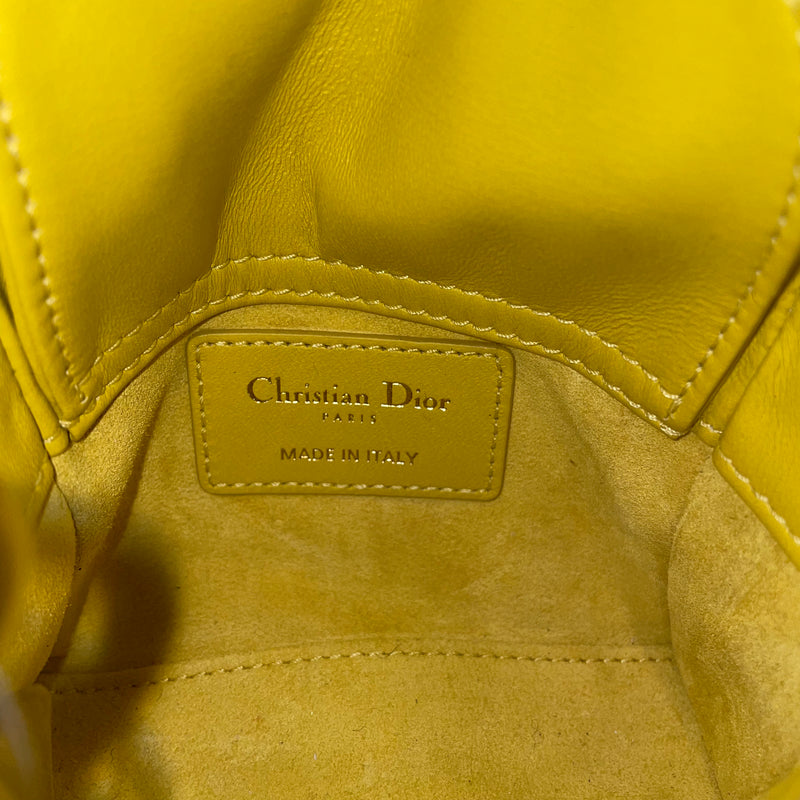 Christian Dior/Bag/Leather/YEL/QUILTED LEATHER W CHARM