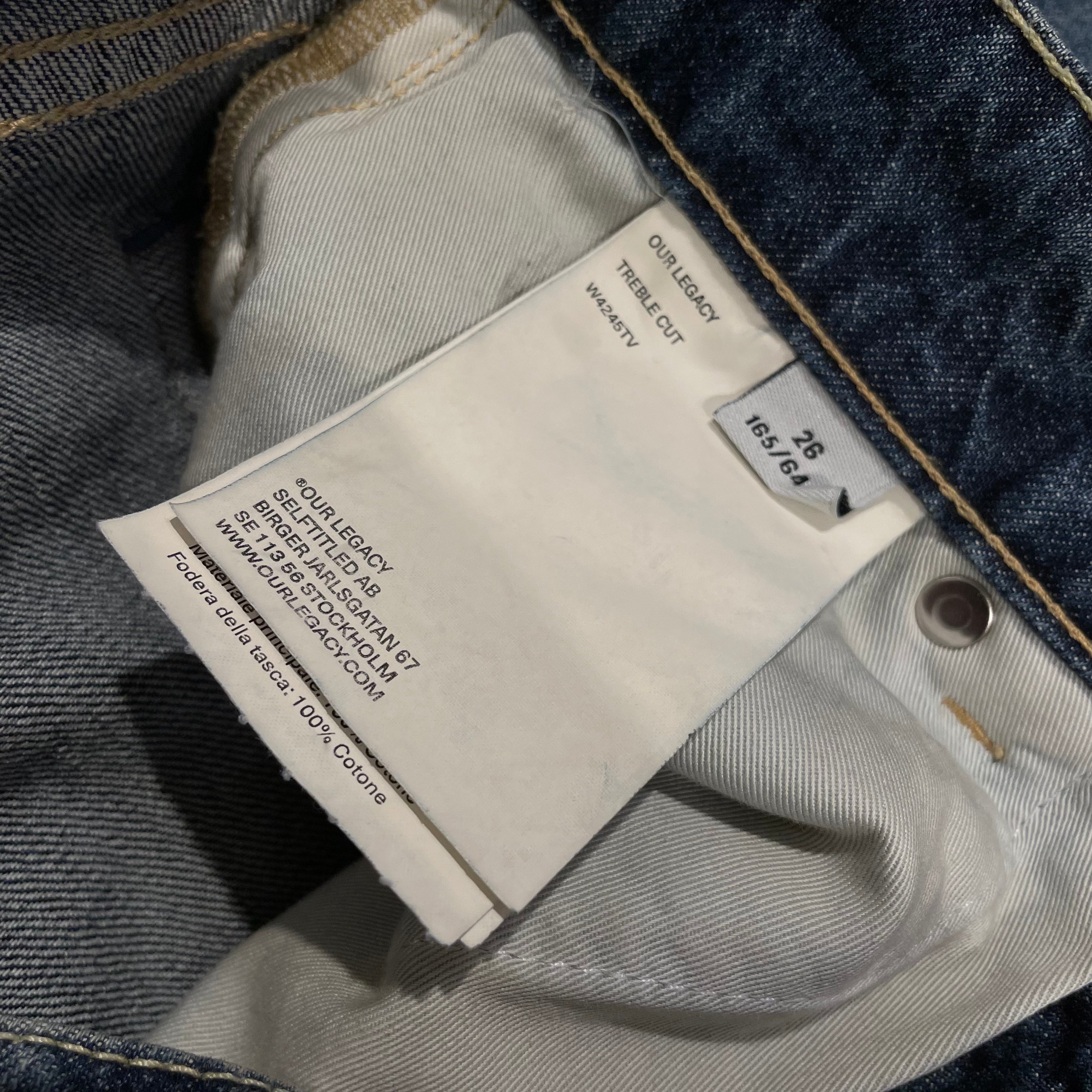 OUR LEGACY/Bottoms/26/Stripe/Denim/BLU/rubber repair view 6