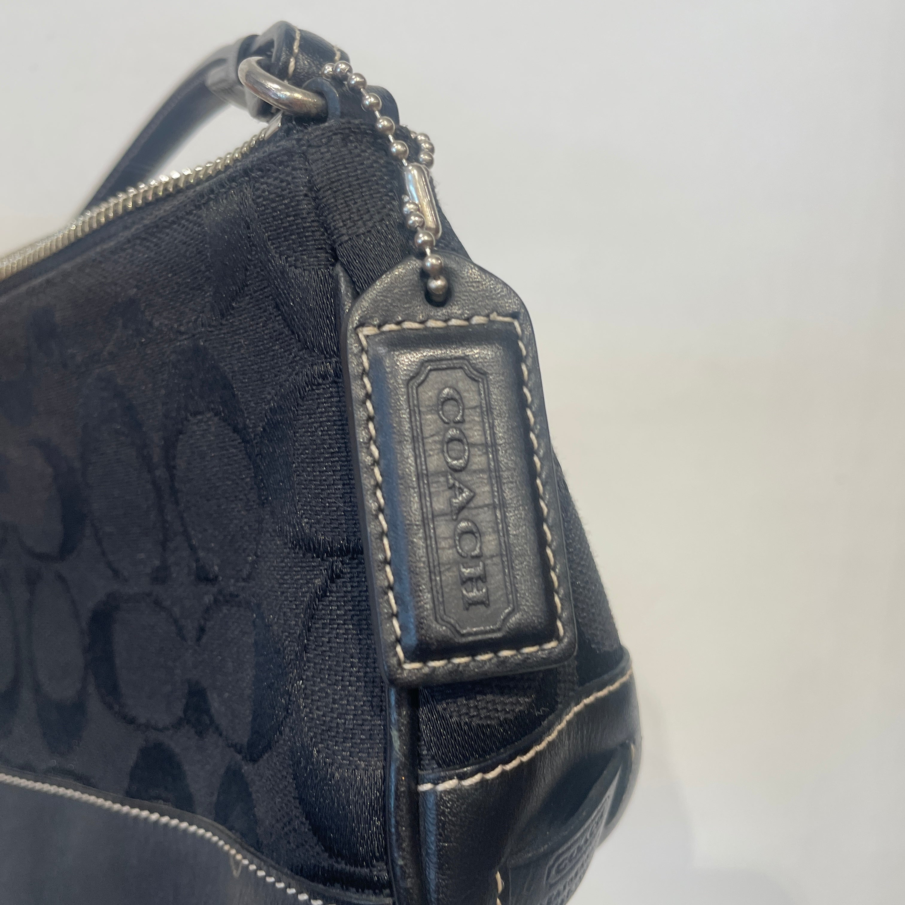 COACH/Hand Bag/Monogram/Cotton/BLK/DEMI MINI view 4