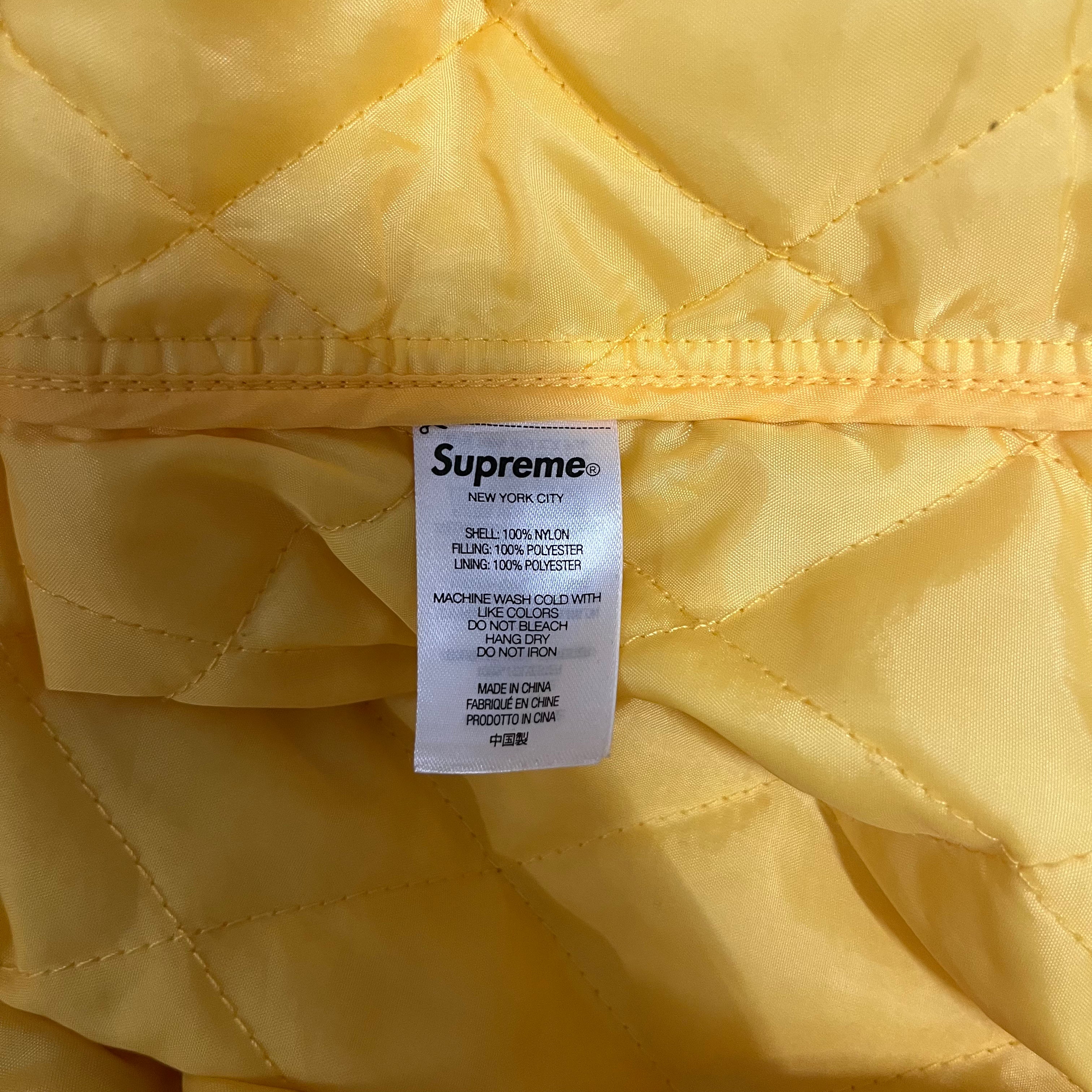 Supreme/Quilted Jkt/S/Nylon/YEL/ny logo view 4