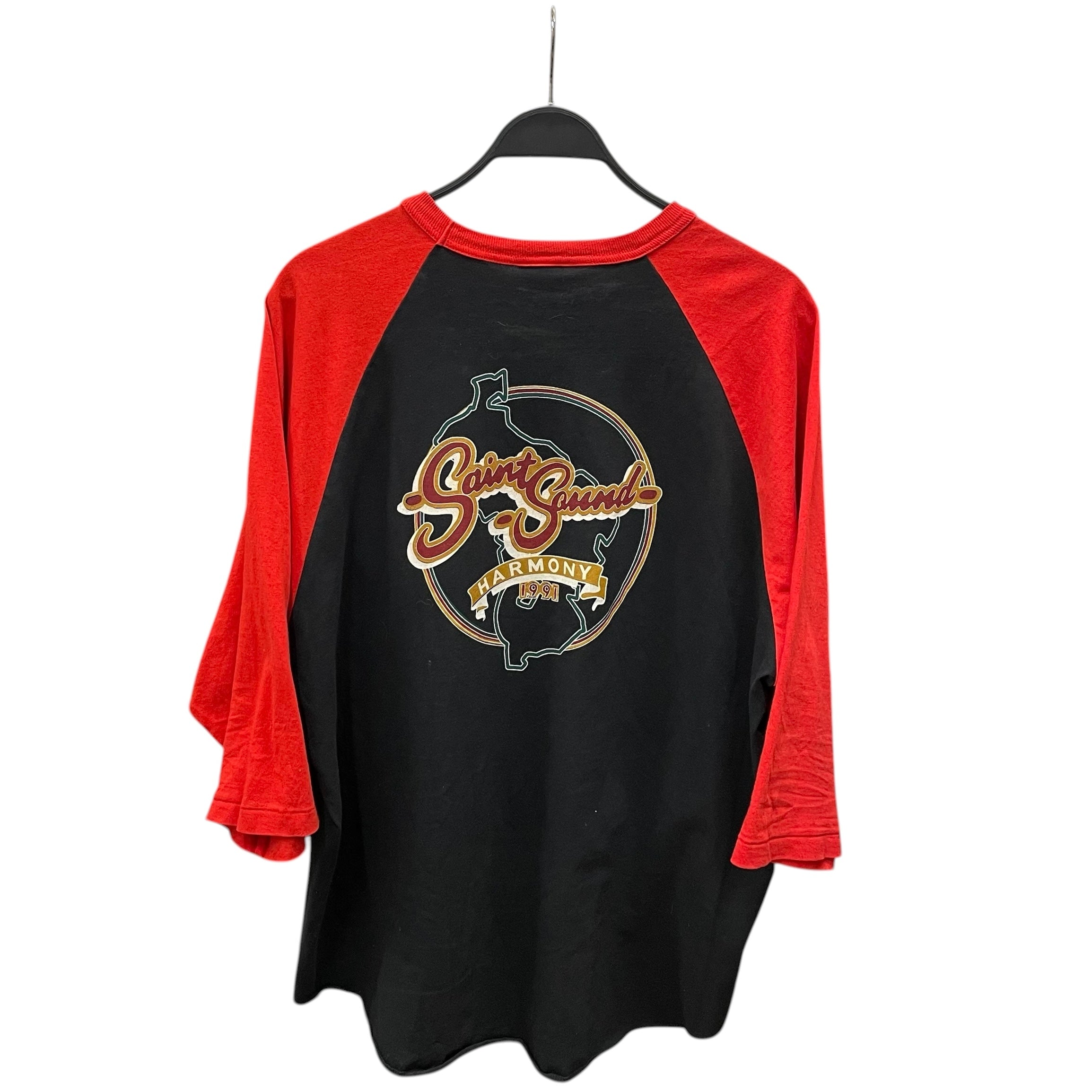 SAINT MICHAEL/LS T-Shirt/XL/Cotton/BLK/All Over Print/DAMAGED JESUS HENLEY view 2