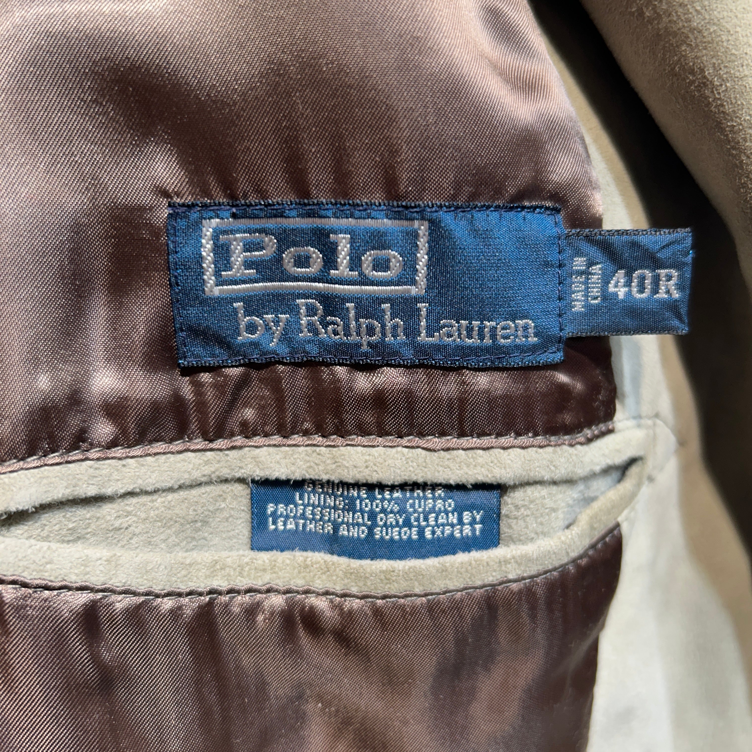POLO RALPH LAUREN/Tailored Jkt/40/Leather/BEG/4 FRONT POCKET view 3