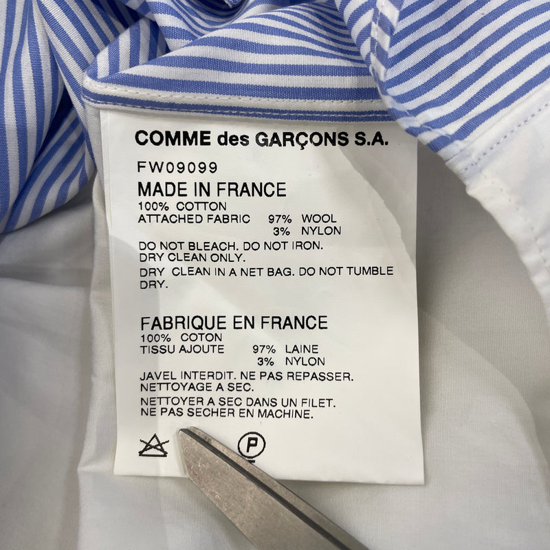 COMME des GARCONS SHIRT/LS Shirt/M/Cotton/BLU/Stripe/