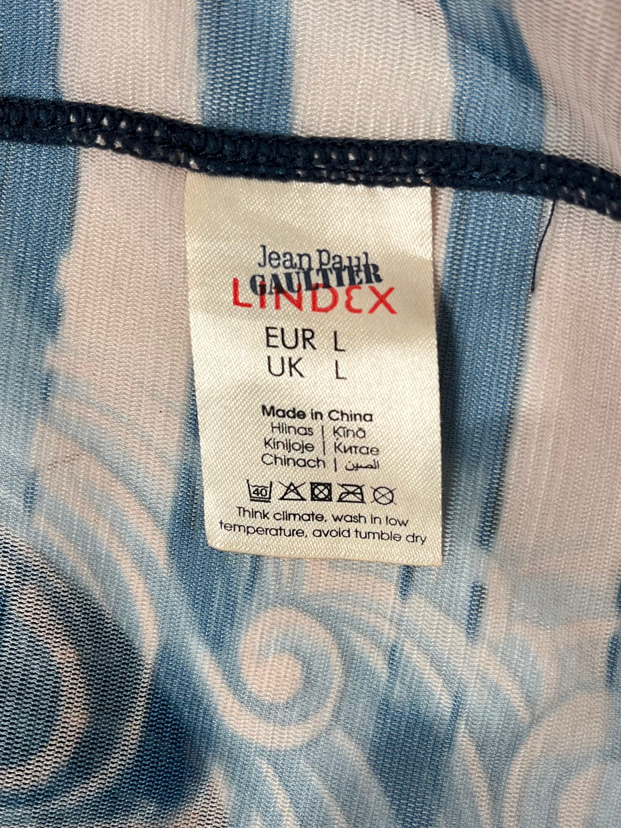 Jean Paul Gaultier/LS T-Shirt/L/All Over Print/Polyester/BEG/TATTOO/STRIPES LINDEX view 4