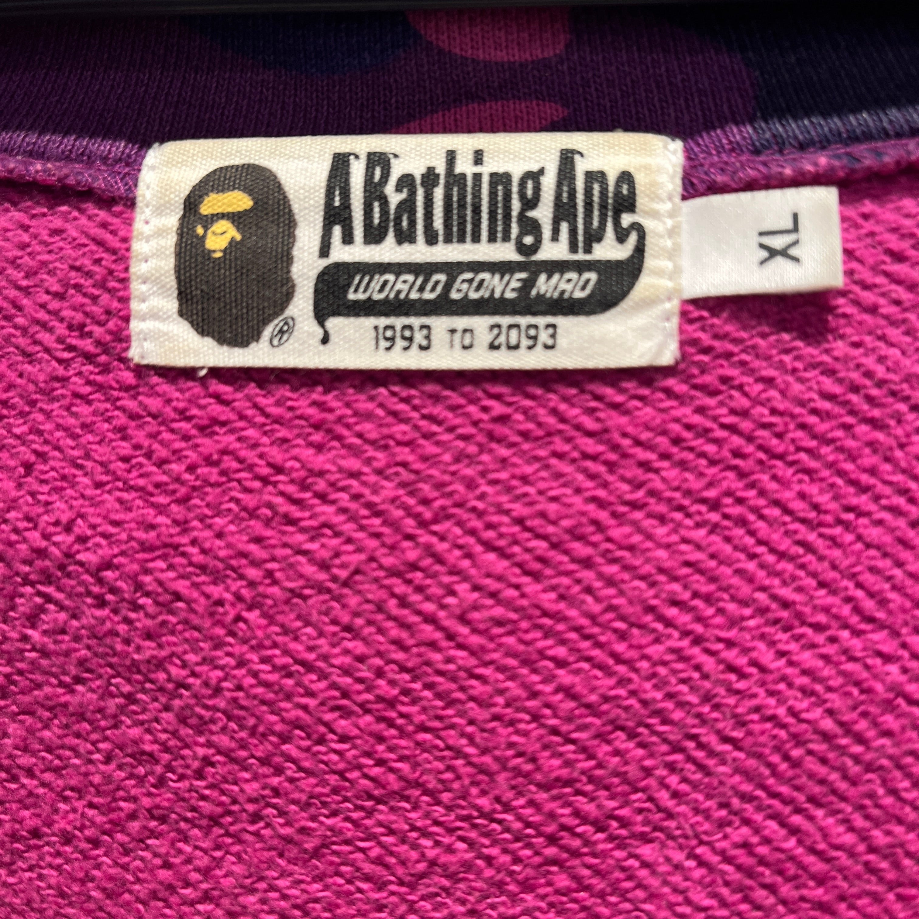 A BATHING APE/Zip Up Hoodie/XL/Camouflage/Cotton/PPL/SHARK HOODIE PONR ON BACK view 3