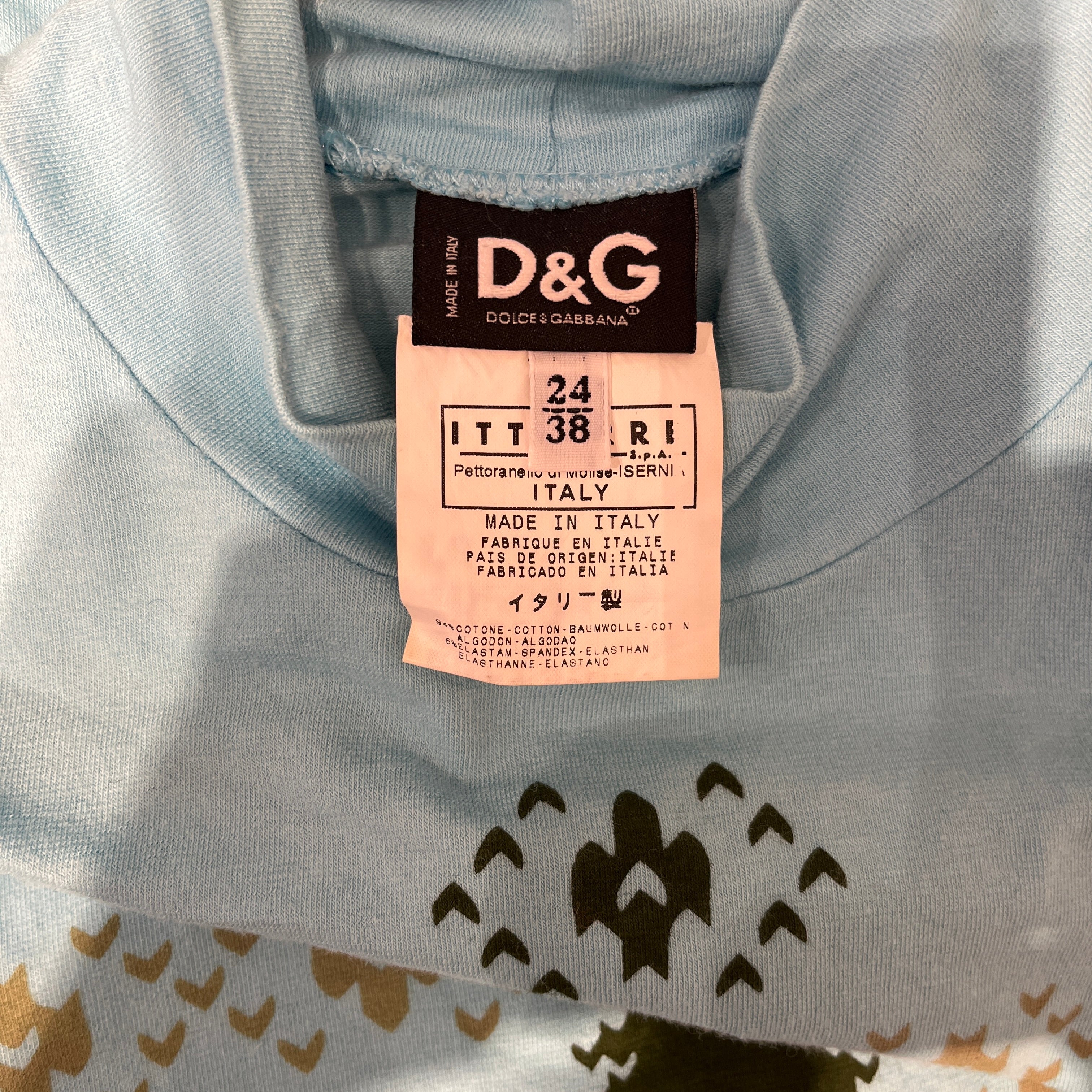 D&G/LS T-Shirt/XS/Graphic/Cotton/BLU/Turtle Neck/REINDEER CHRISTMAS view 3