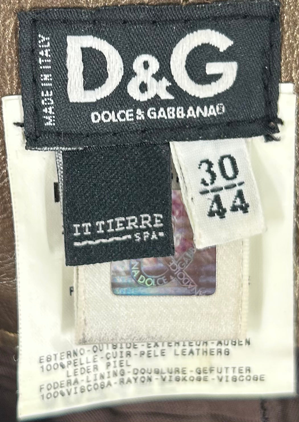DOLCE&GABBANA/Bootcut Pants/30/Leather/GLD/BRONZE view 3