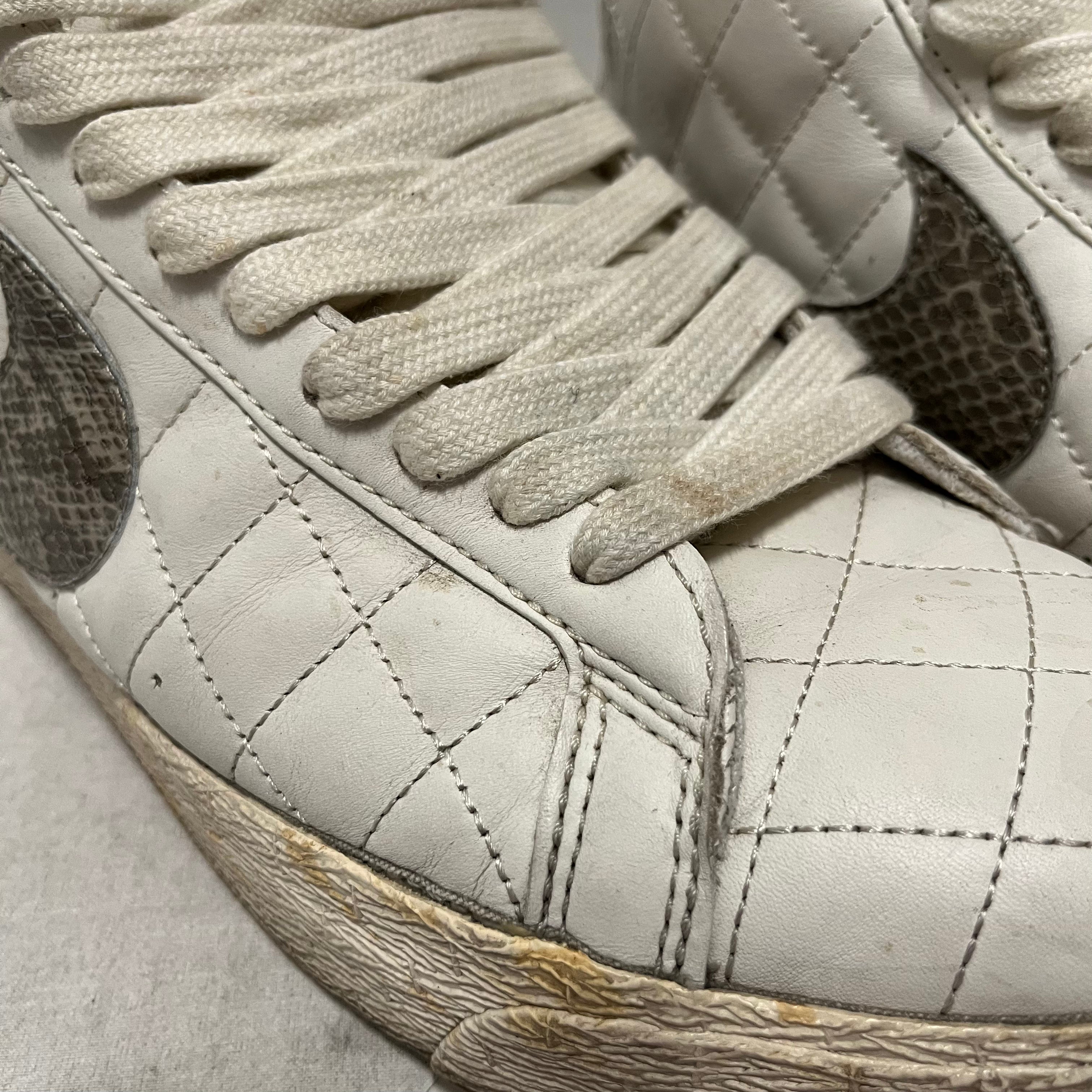 NIKE/Supreme/Low-Sneakers/US 10.5/Leather/WHT/quilted view 7