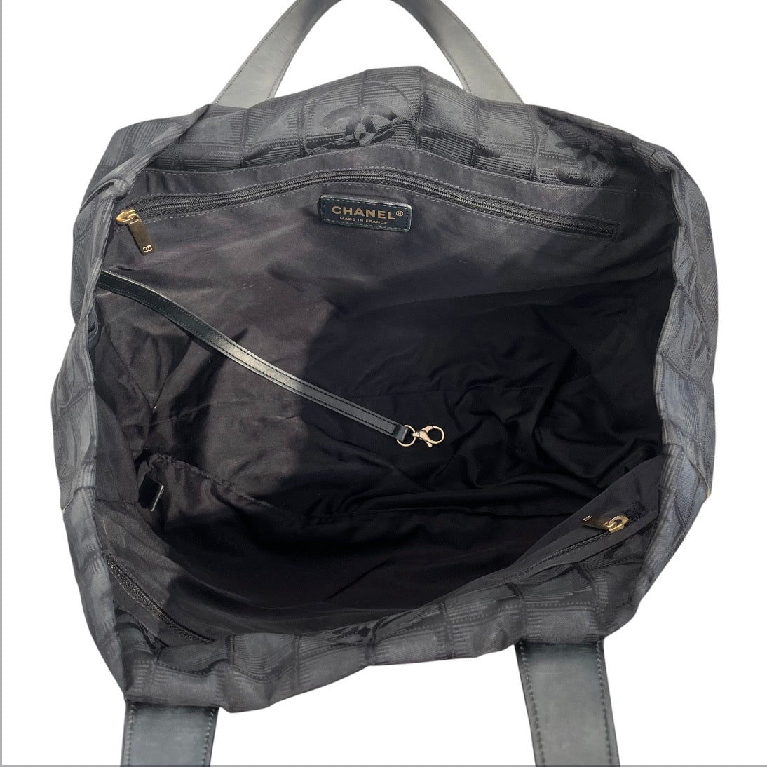 CHANEL/Tote Bag/Nylon/BLK/travel ligne tote view 4