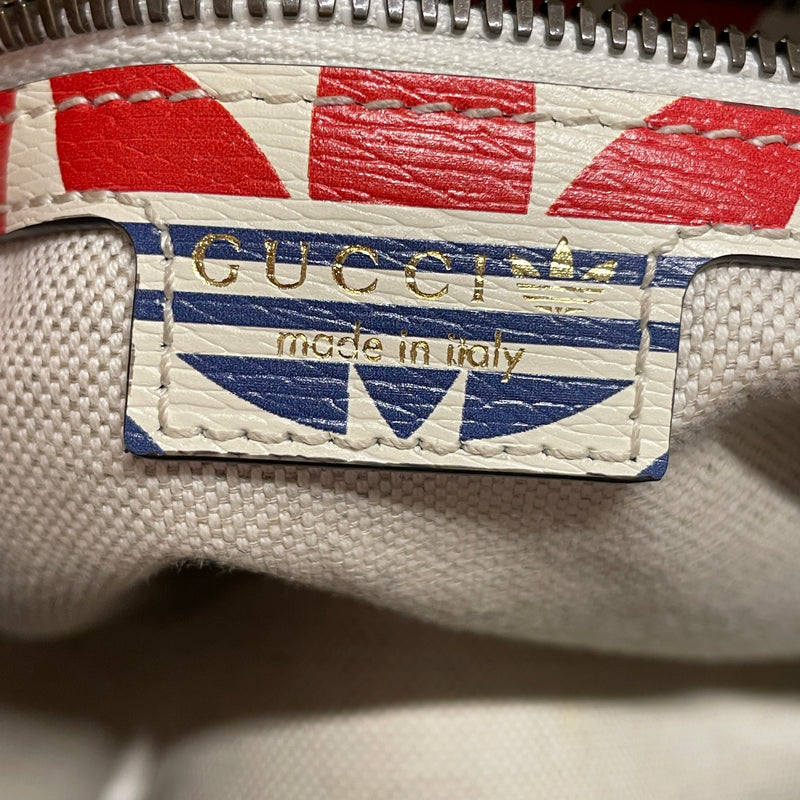 GUCCI/adidas/Bag/Monogram/Leather/WHT/red and blue pattern