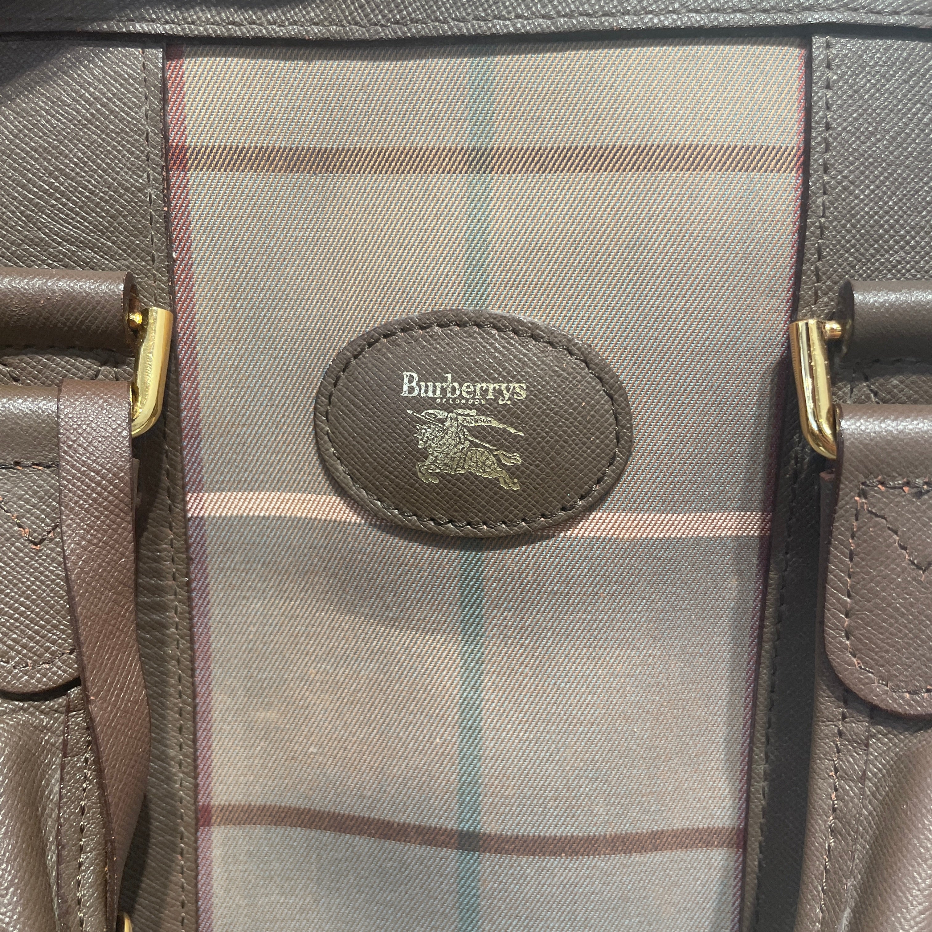 BURBERRY/Luggage/Plaid/Leather/CML/travelbostonbag view 6