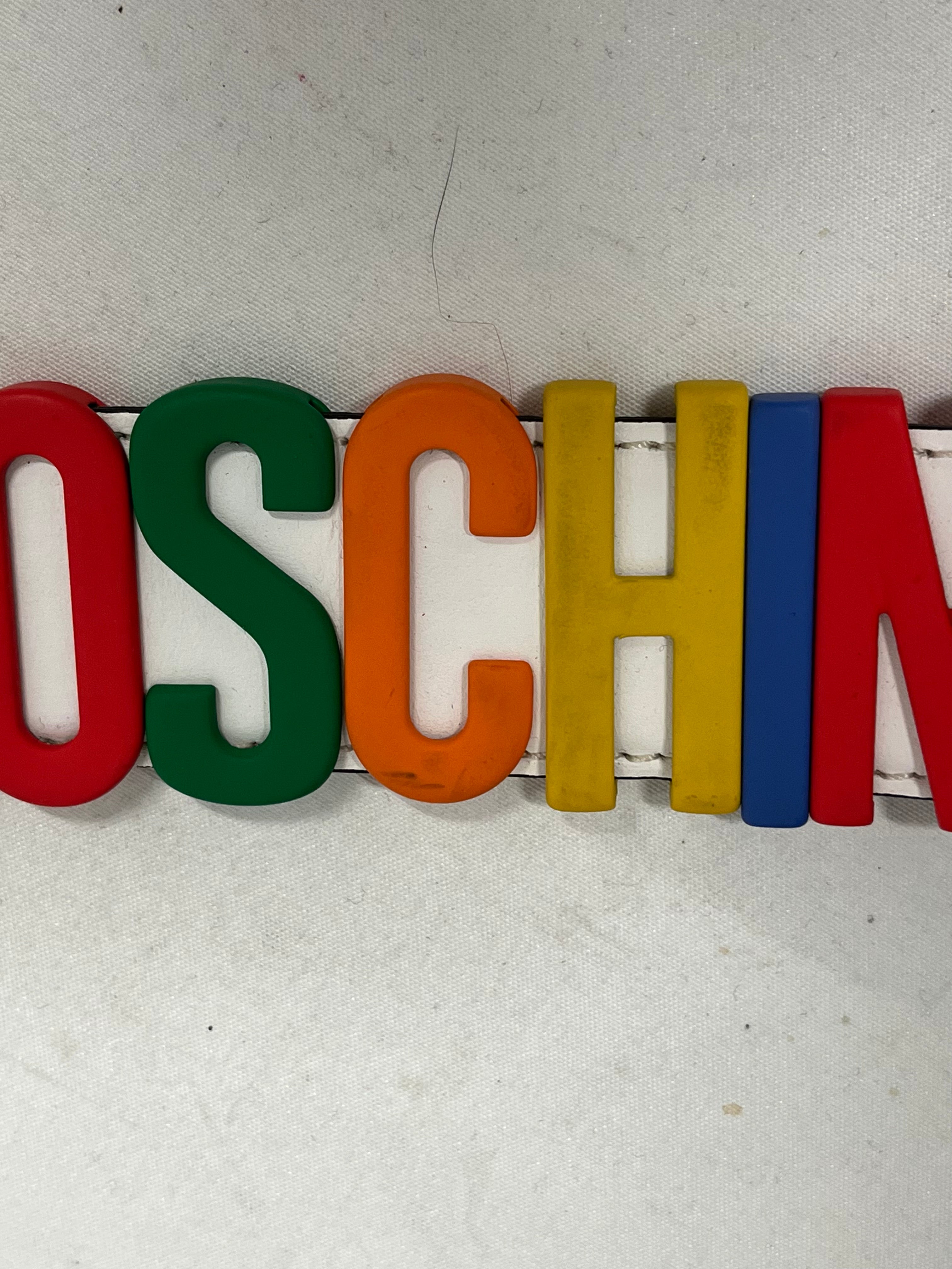MOSCHINO/Belt/Stripe/Leather/WHT/RAINBOW LETTER BELT view 4