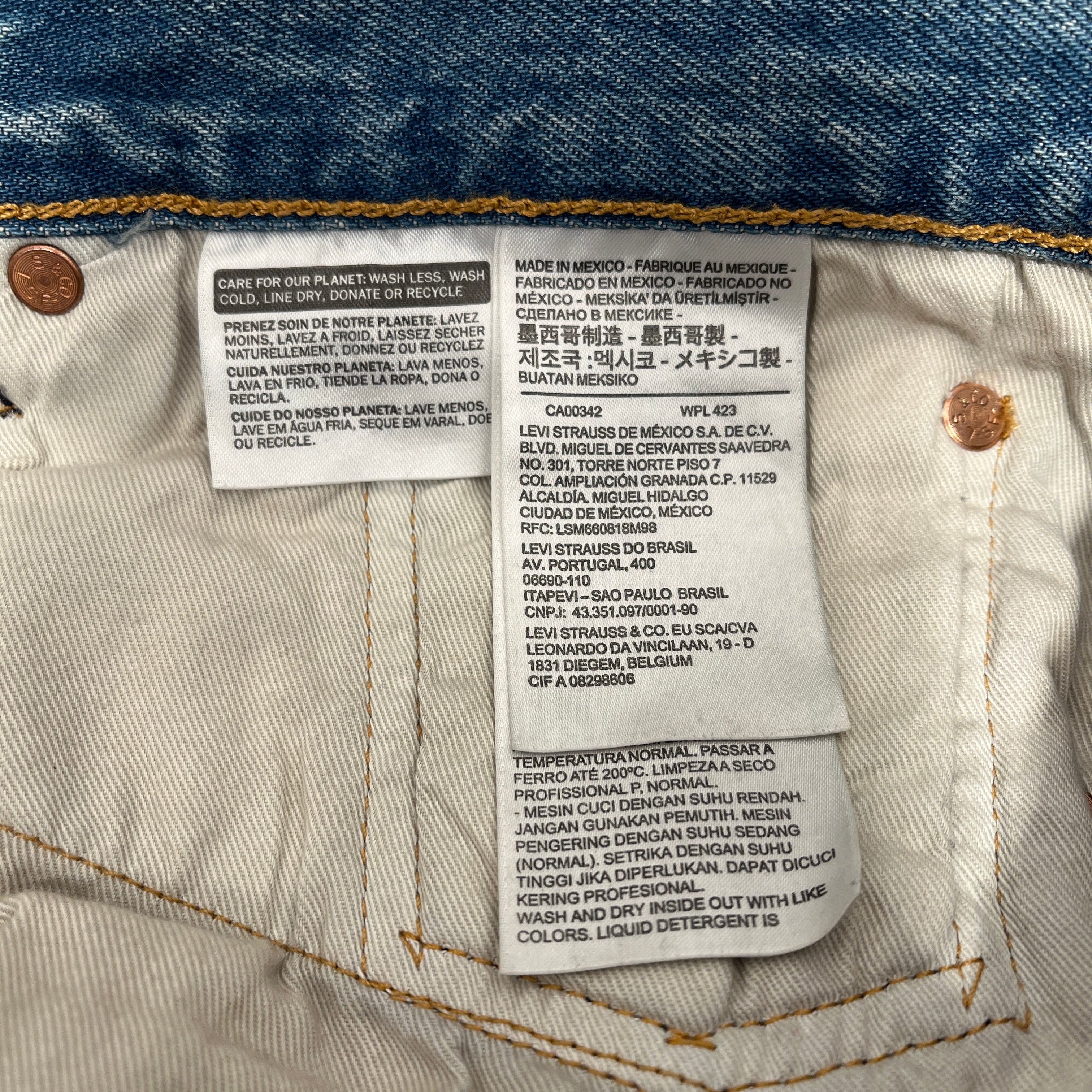 DENIM TEARS/Levi's/Straight Pants/34/Denim/BLU/Graphic/irak graphic denim view 4